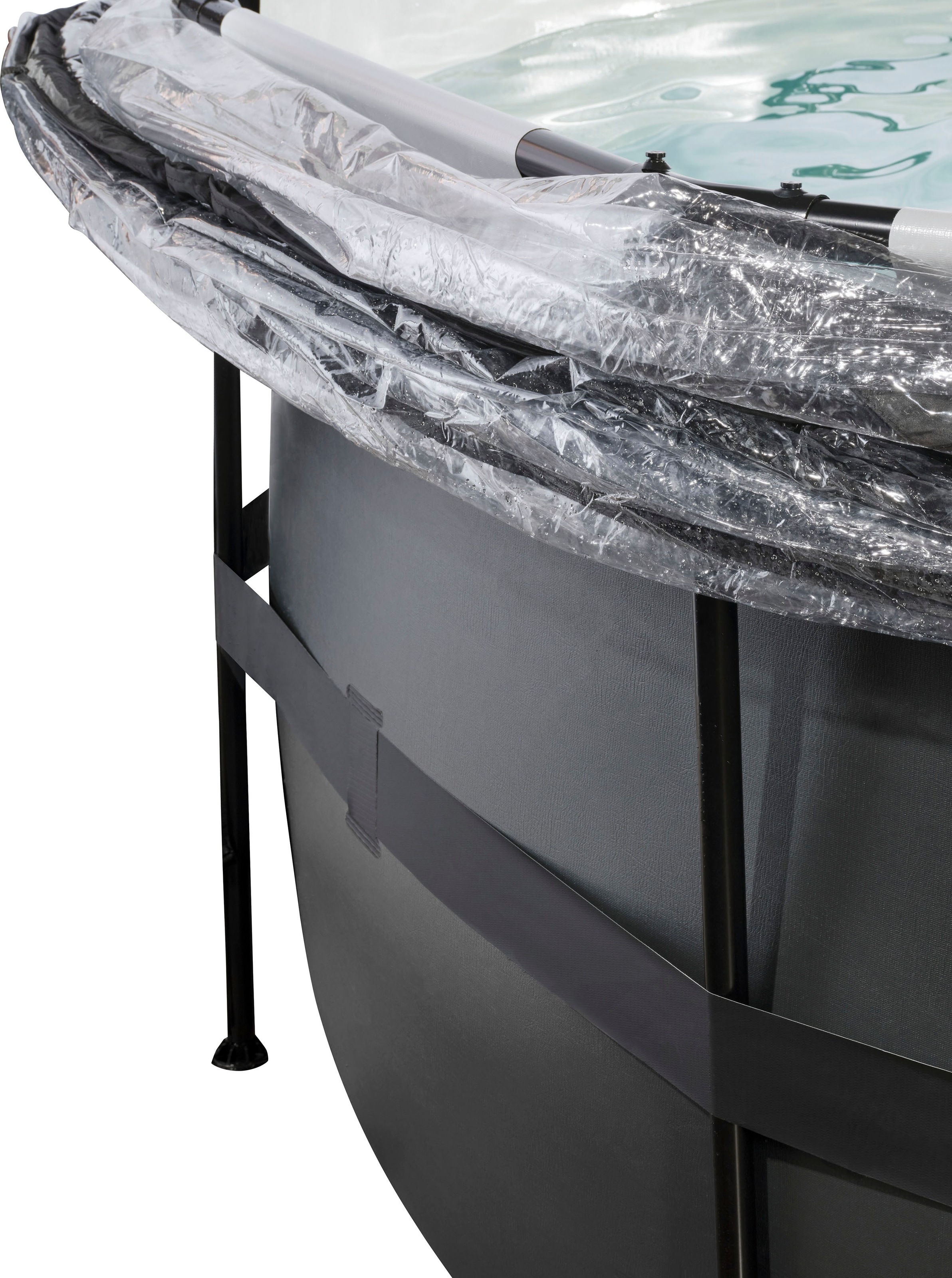 EXIT Framepool »inkl. multifunktionaler Poolabdeckung und Sicherheitsleiter«, (Set, 4 tlg.), ØxH: 450x122 cm, mit Sandfilteranlage