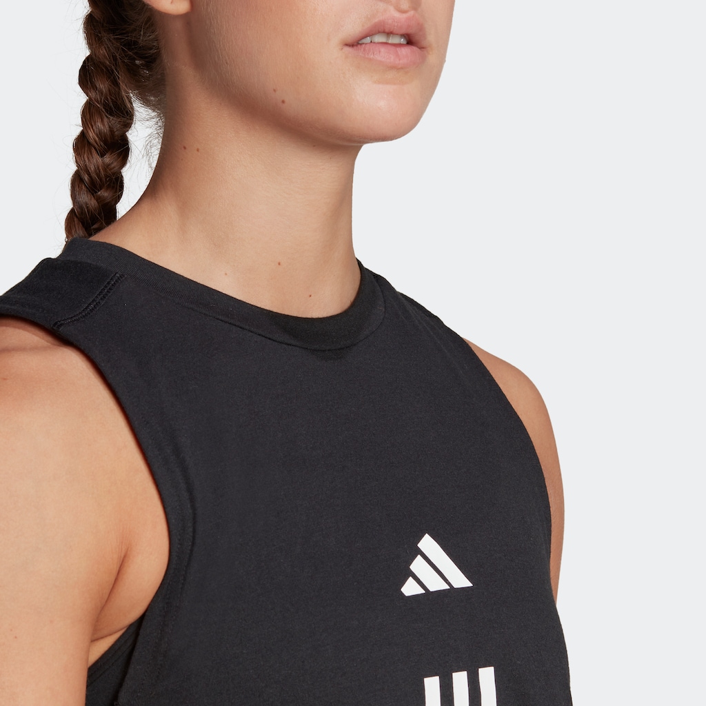 adidas Performance Tanktop »TRAIN ESSENTIALS TRAIN COTTON 3-STREIFEN CROP«