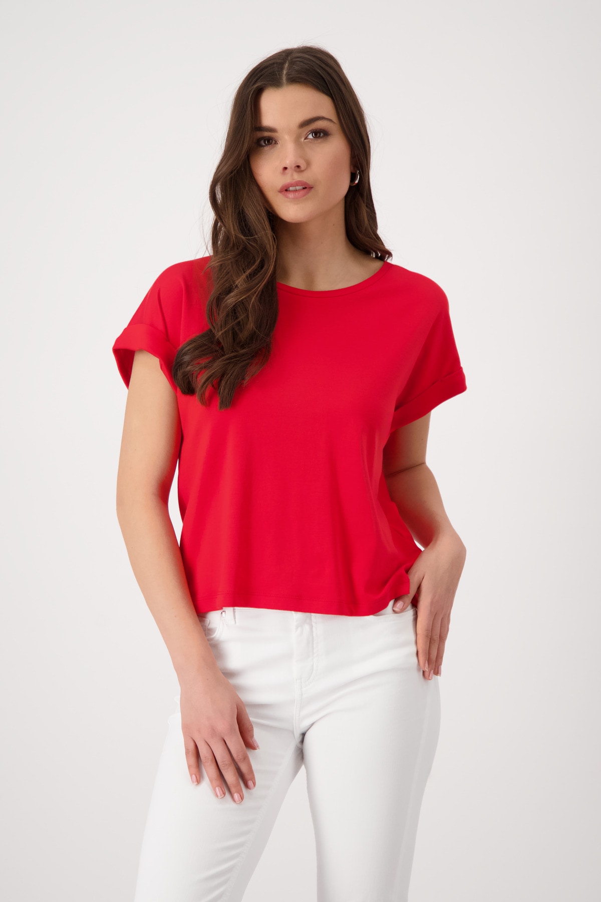 Monari T-Shirt "Shirt Basic Pima uni", Mit Rundhalsausschnitt günstig online kaufen
