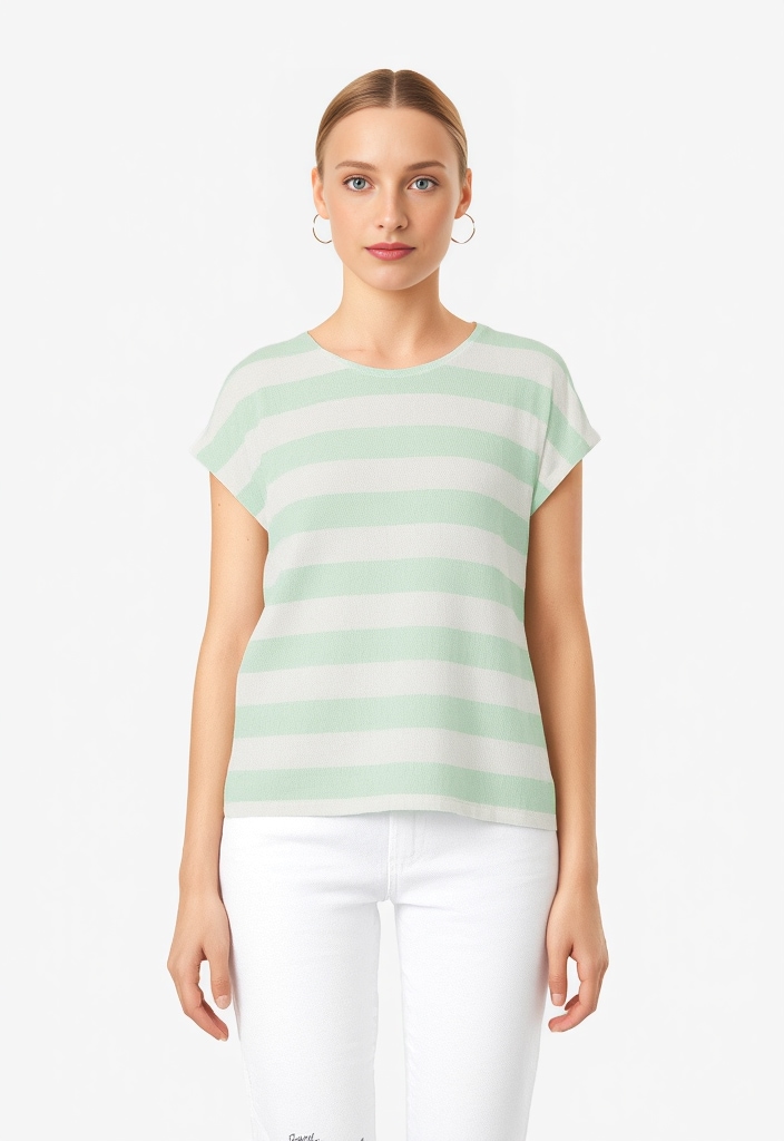 Vero Moda Kurzarmshirt "VMWIDE STRIPE SL TOP GA JRS NOOS" Viskosemischung günstig online kaufen
