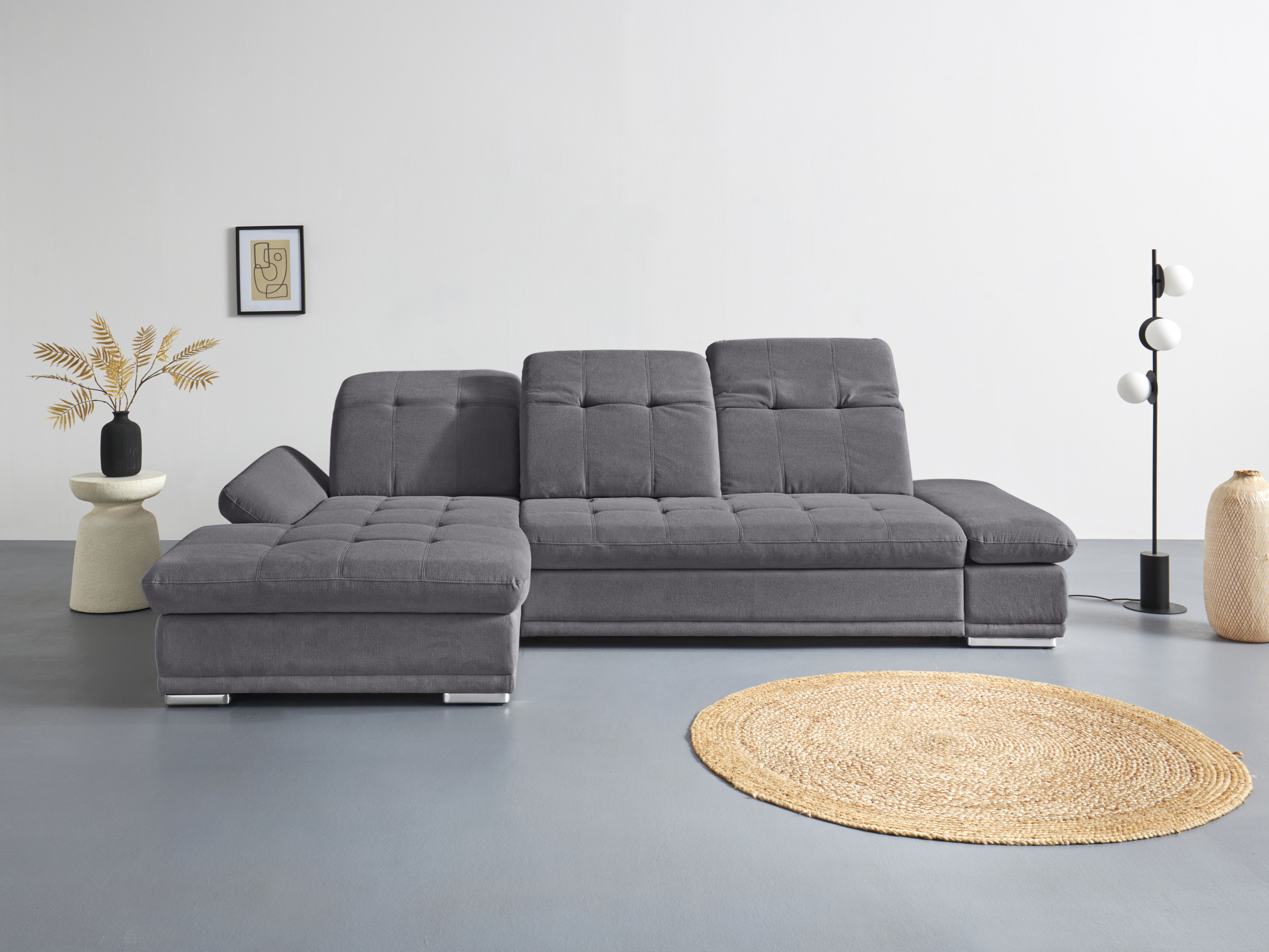 COTTA Ecksofa "Holiday L-Form mit Sitztiefen-, Armteil- und Kopfteilverstellung" wahlweise mit Schlaffunktion & Bettkasten