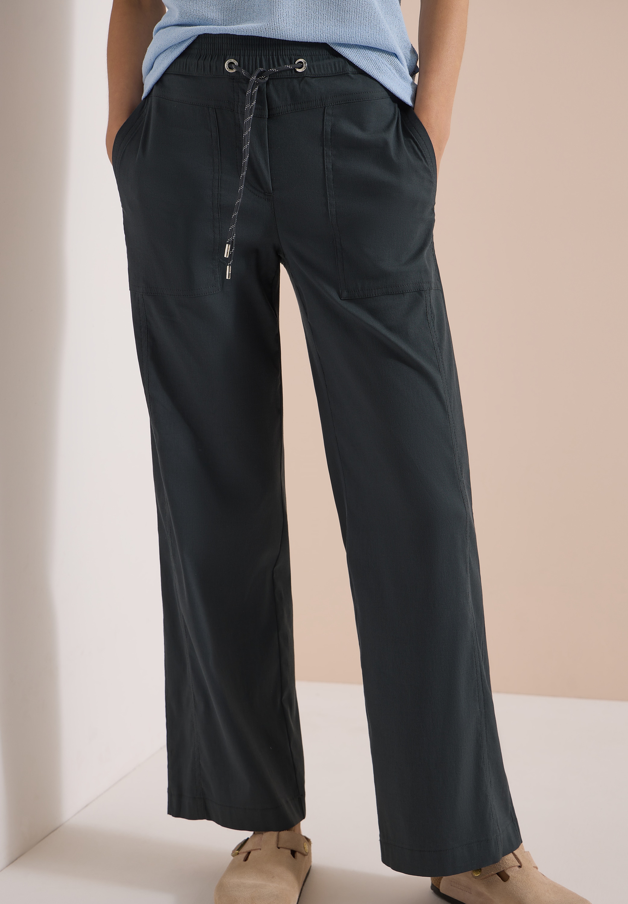 Cecil Stoffhose »Style Neele«  Elastikbund, feines Streifemuster, Loose Fit