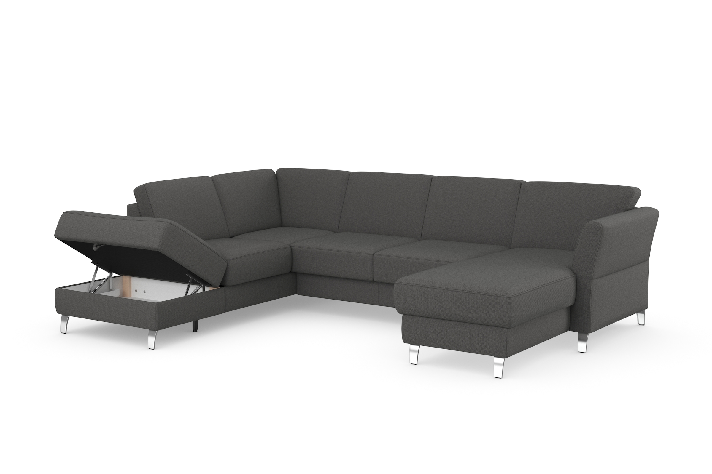 sit&more Wohnlandschaft »Visby U-Form«, Wahlweise mit Bettfunktion und Stauraum, frei im Raum stellbar