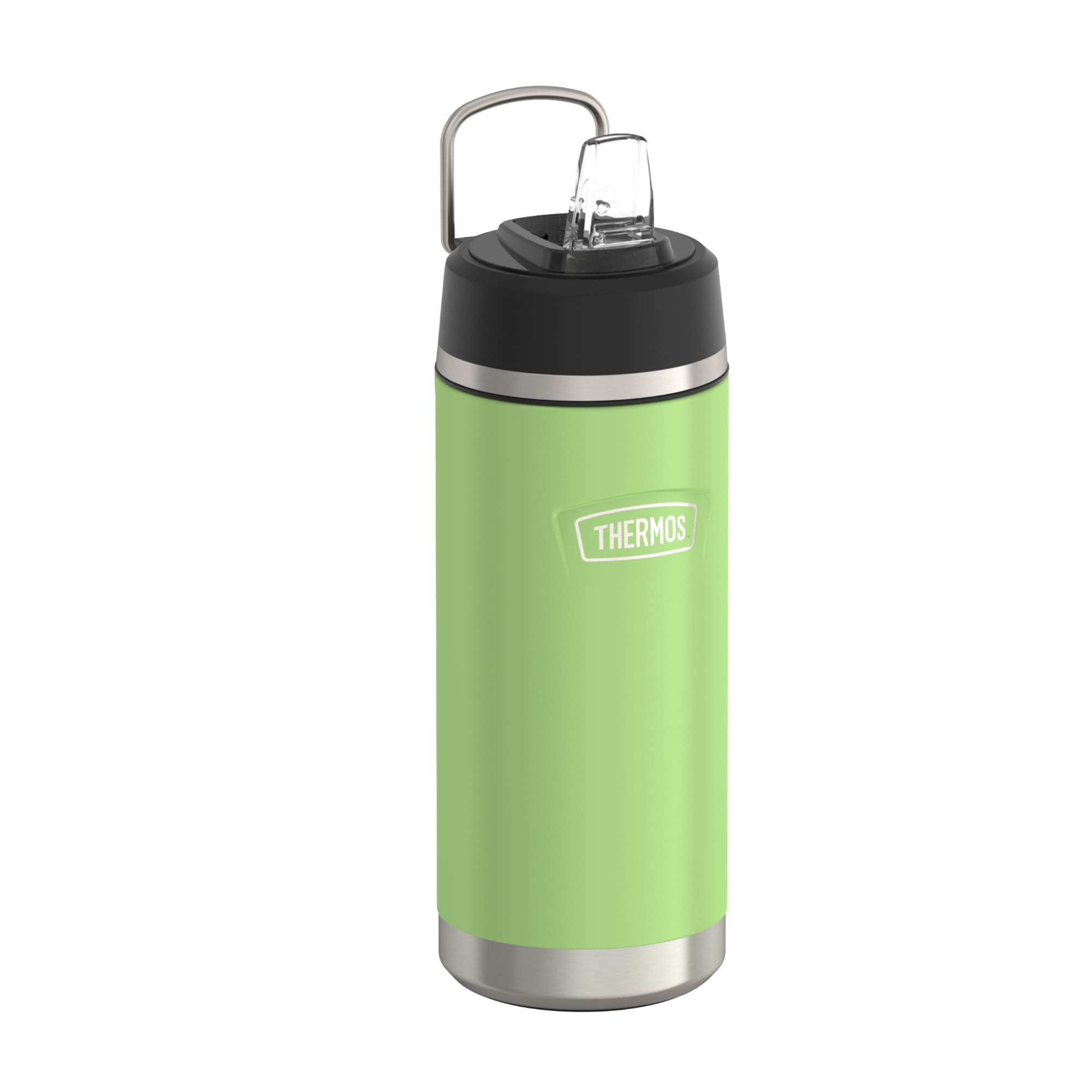 THERMOS Isolierflasche »ICON WATER BOTTLE, Edelstahlkörper, spülmaschinenfest« 0,53l, 12h kalt, schappsicher mit einklappbarem Flip-Strohalm