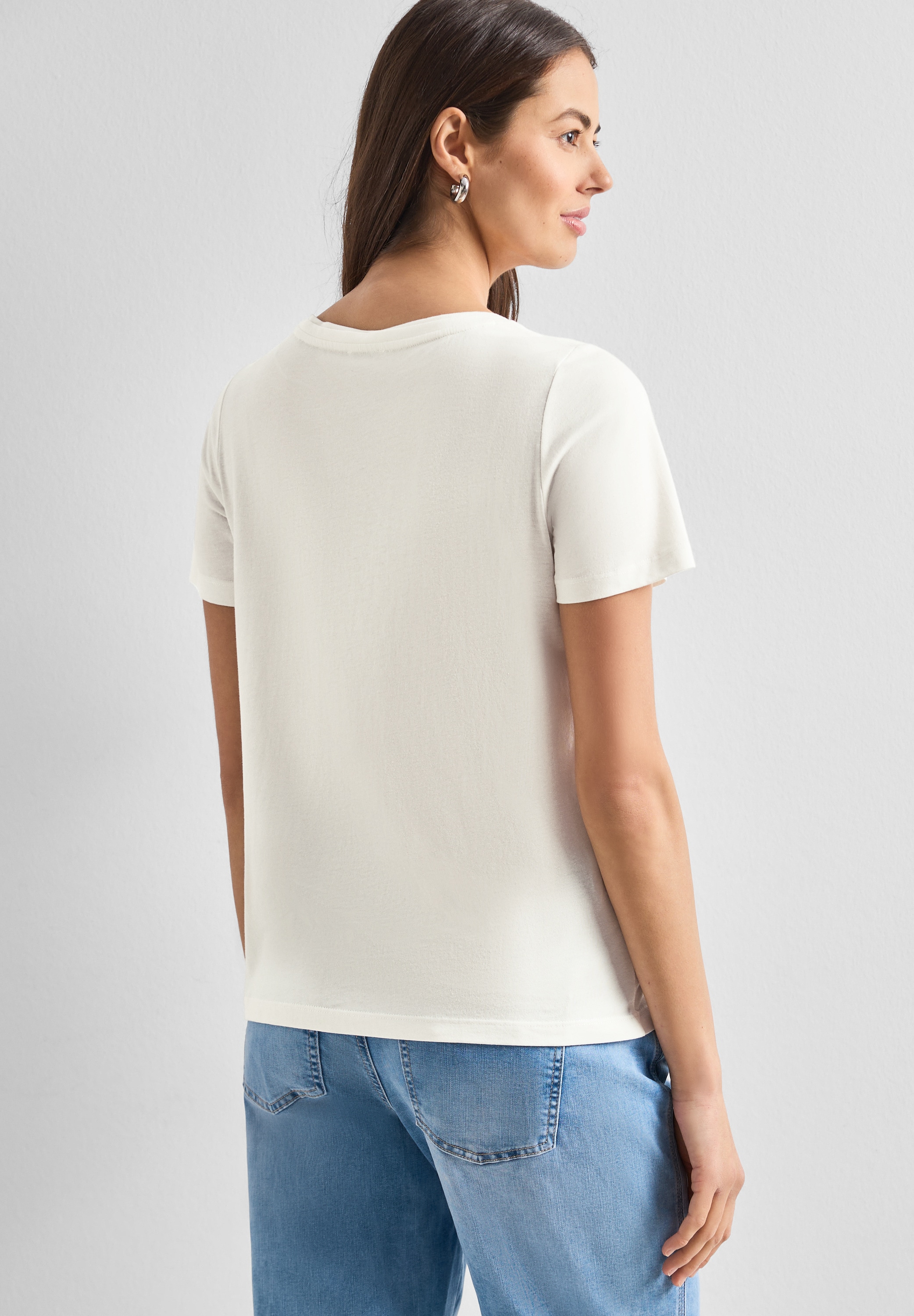 STREET ONE Print-Shirt aus softem Materialmix
