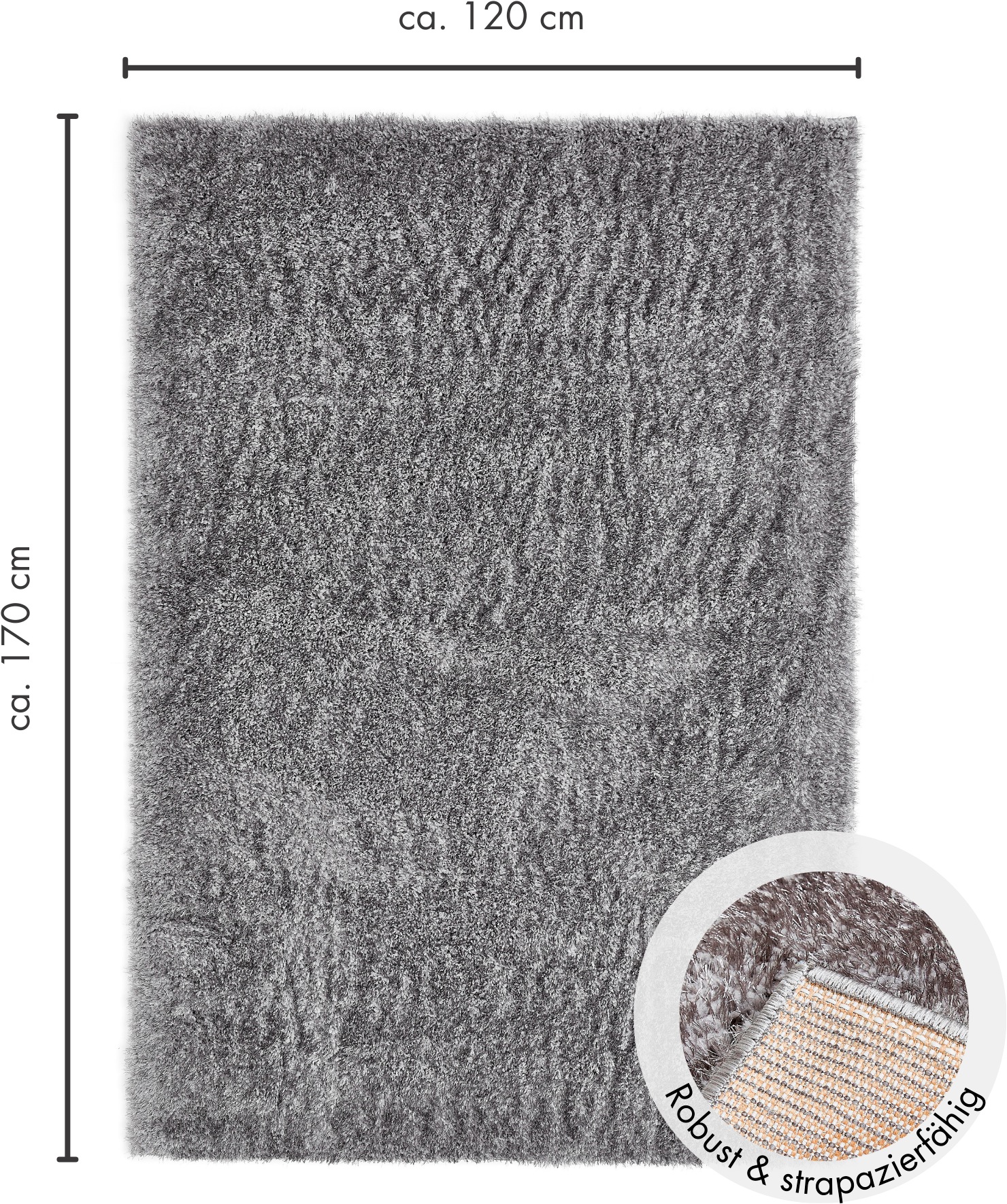 LUXOR living Hochflor-Teppich »Gela«, rechteckig, 45 mm Höhe, Uni Farben, weich und flauschig, ideal im Wohnzimmer & Schlafzimmer