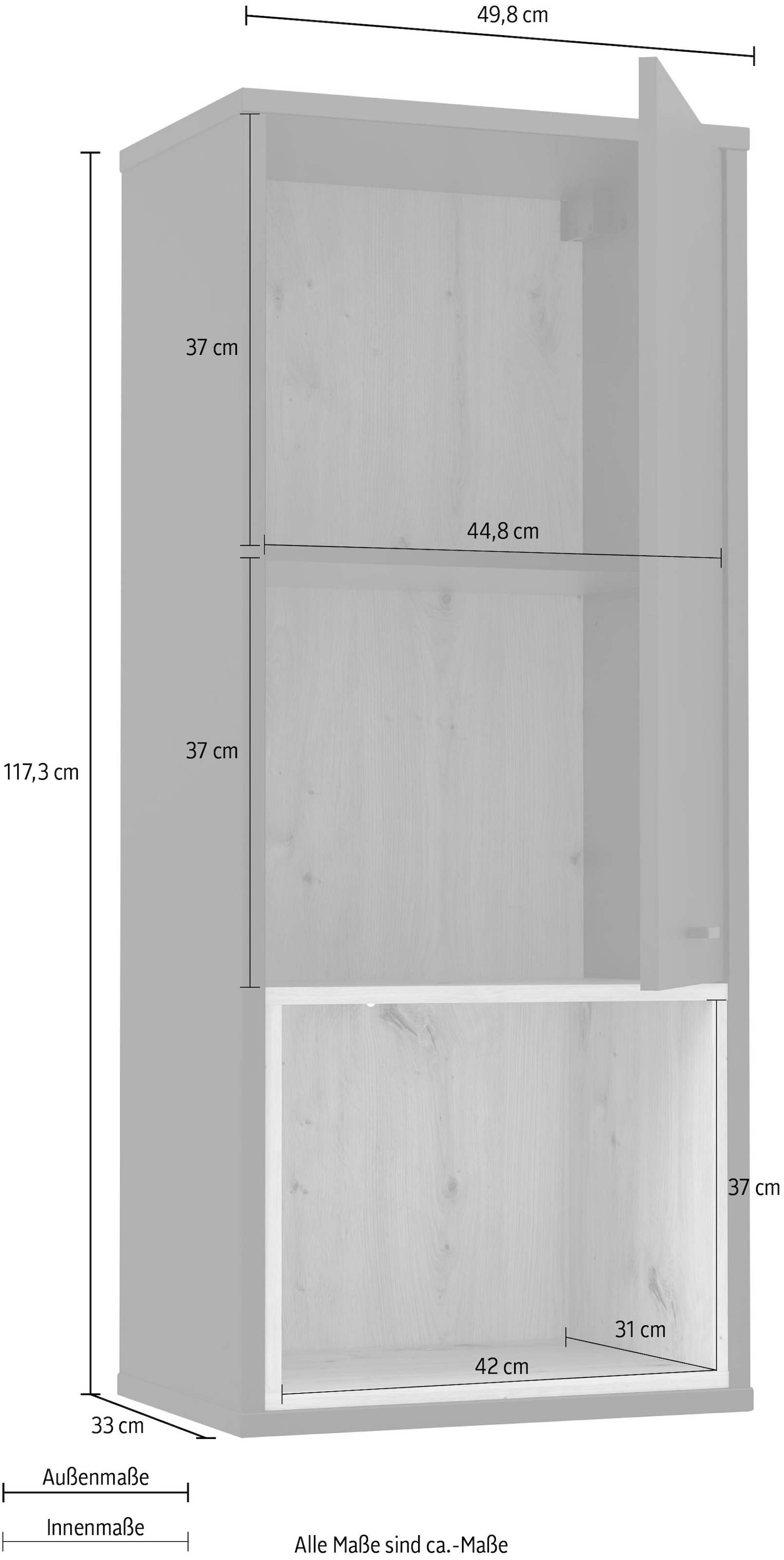 FORTE Hängevitrine, Höhe ca. 117 cm