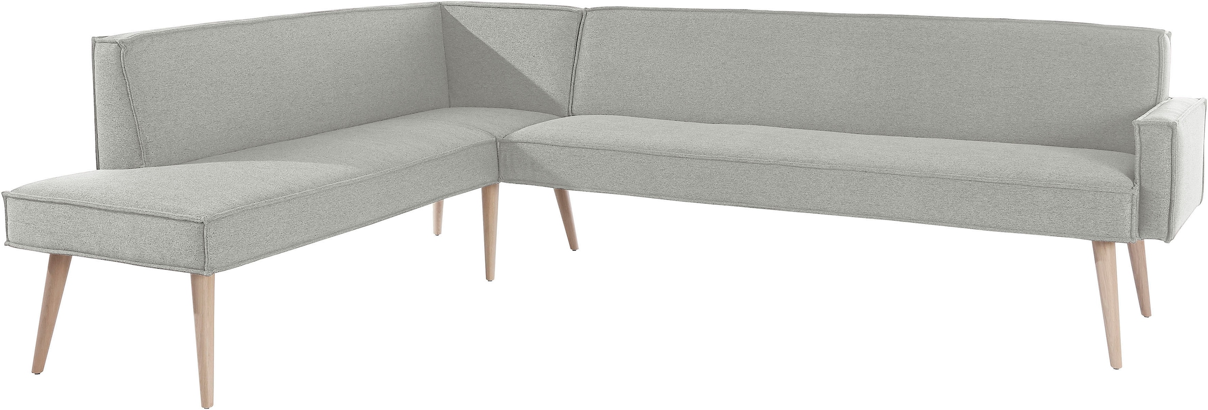 exxpo - sofa fashion Eckbank »Lungo, moderne Kedernaht, bequem und elegant, hoher Holzfuß«, hochwertige Detailverarbeitung, frei im Raum stellbar