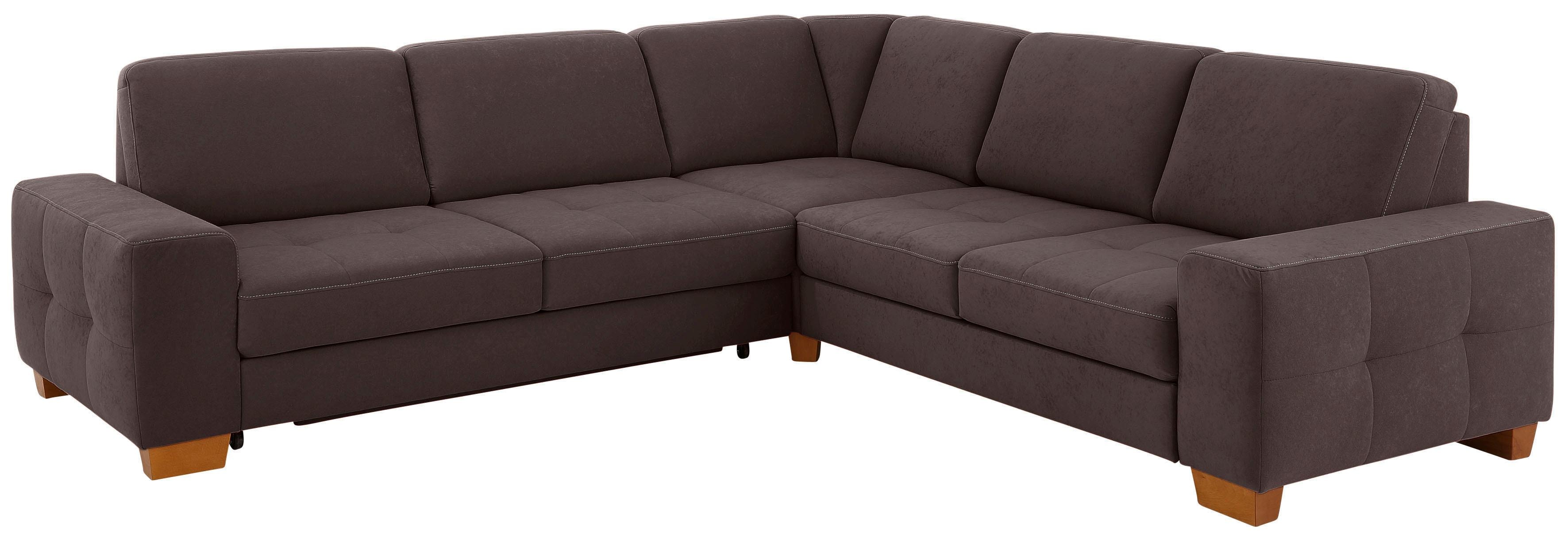 OTTO home Ecksofa "Puccini L-Form" mit Federkern, Sitztiefenverstellung, Kontrastnaht