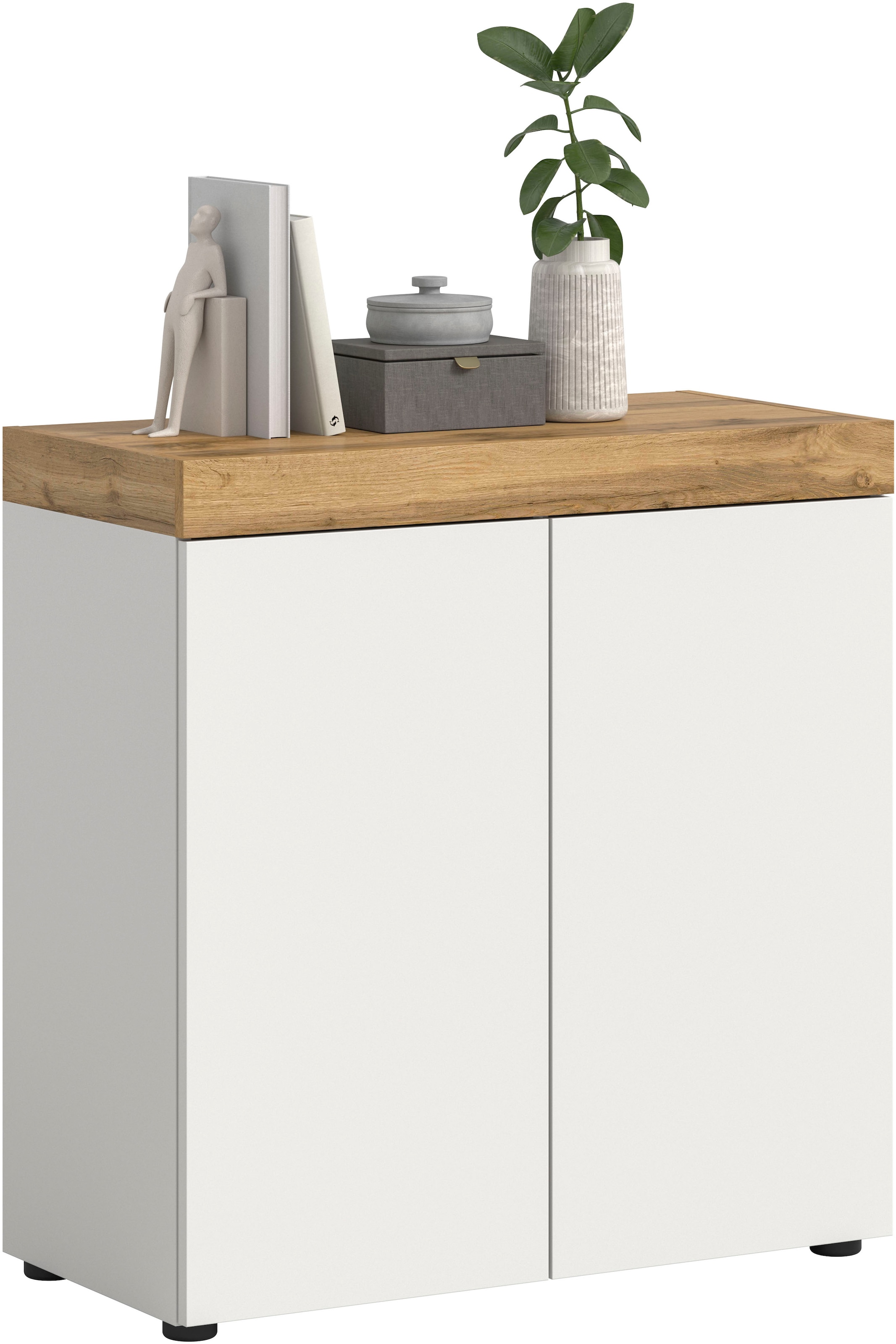 OTTO home Kommode »MAMBO, TOPSELLER!, Breite 77cm, 2 Türen, 4 Fächer, push-2-open« 2 farbige Ausführung, in verschiedenen Farben erhältlich, 1 Stk. tlg. Kommode, Anrichte, Wohnzimmer, Schlafzimmer