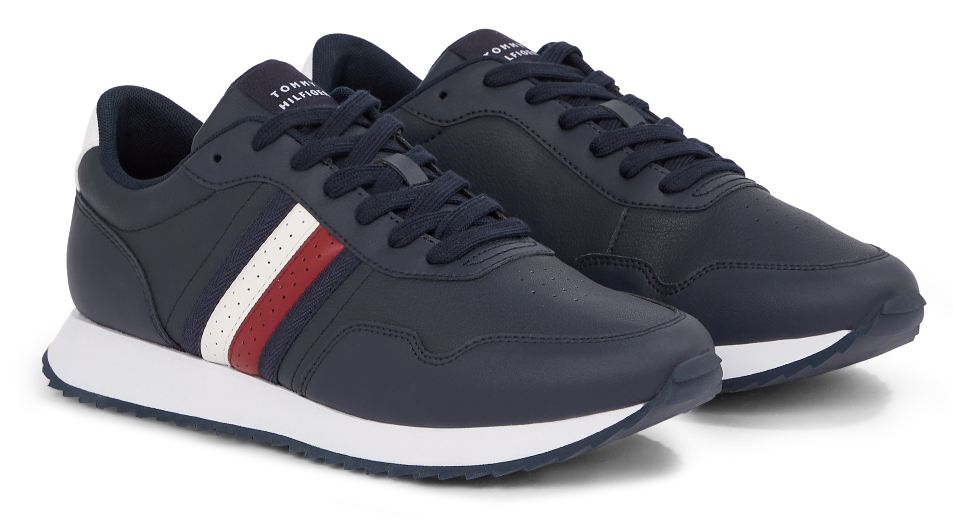 Tommy Hilfiger Plateausneaker "RUNNER EVO LTH MIX ESS", Freizeitschuh, Halb günstig online kaufen