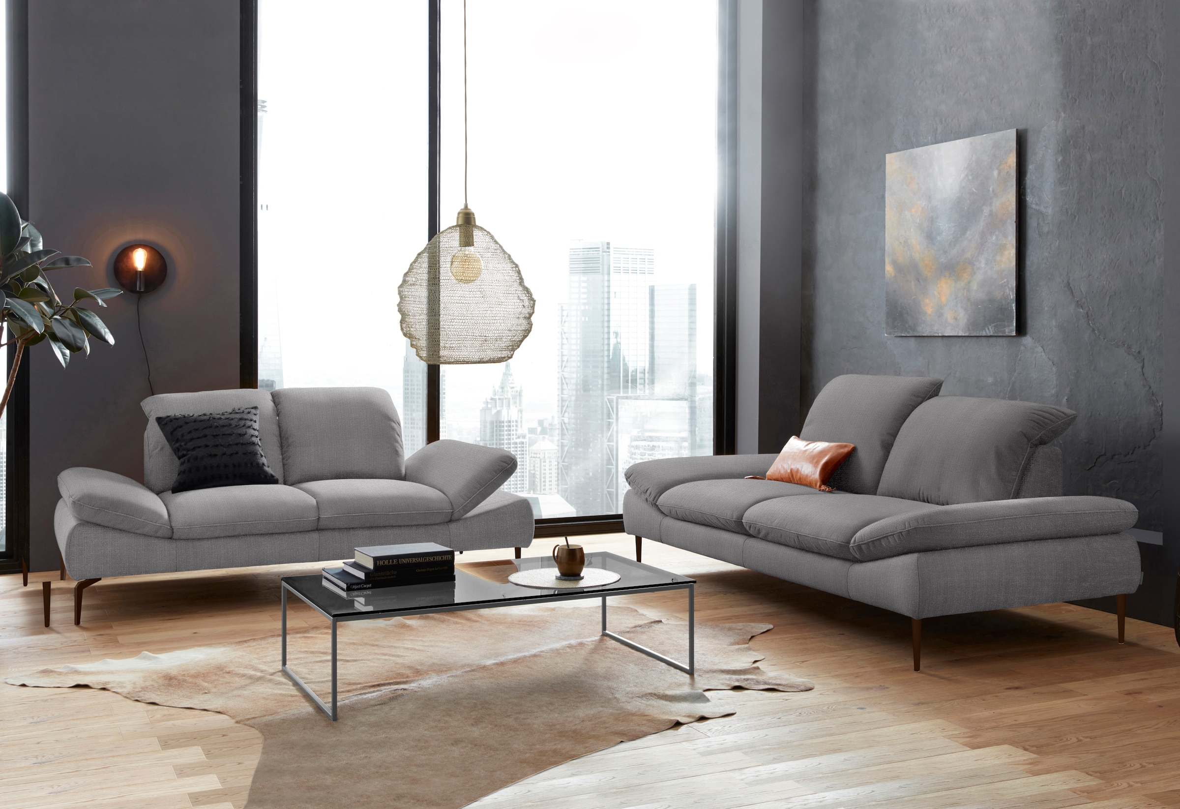 W.SCHILLIG 2,5-Sitzer »enjoy&MORE« Sitztiefenverstellung, Füße bronze pulverbeschichtet, Breite 232 cm