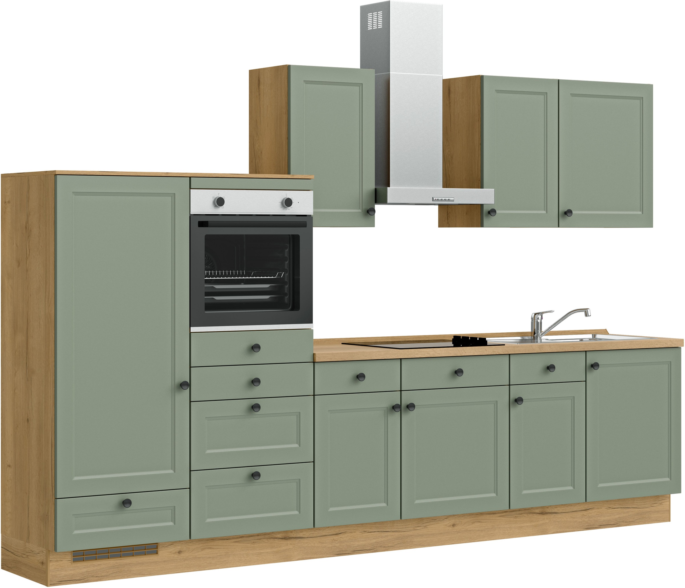 nobilia® Küchenzeile »"Cascada I"«, vormontiert, Ausrichtung wählbar, Breite 330 cm, wahlw. mit E-Geräten