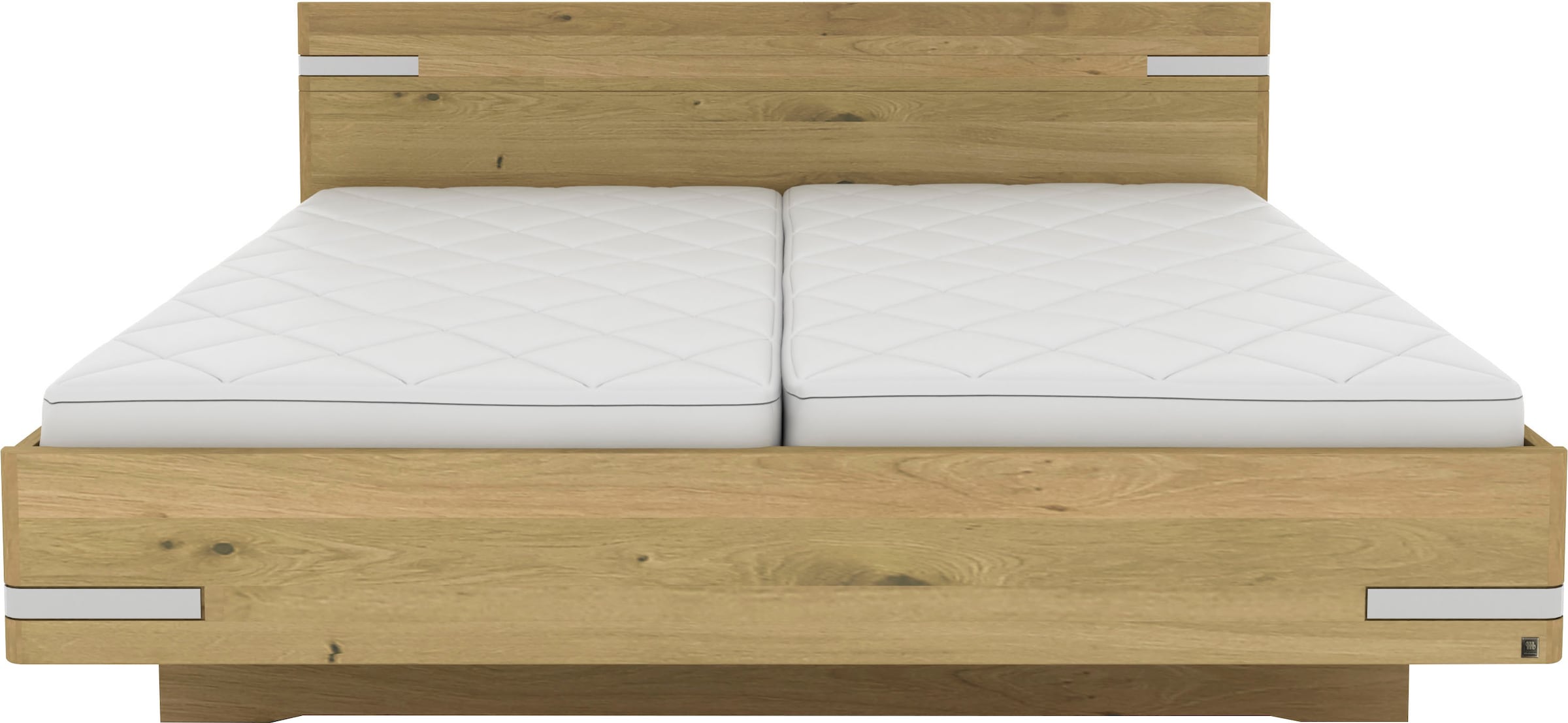 Musterring Holzbett "Savona, Bettgestell, Bettrahmen, teilmassiv Bianco-Eic günstig online kaufen