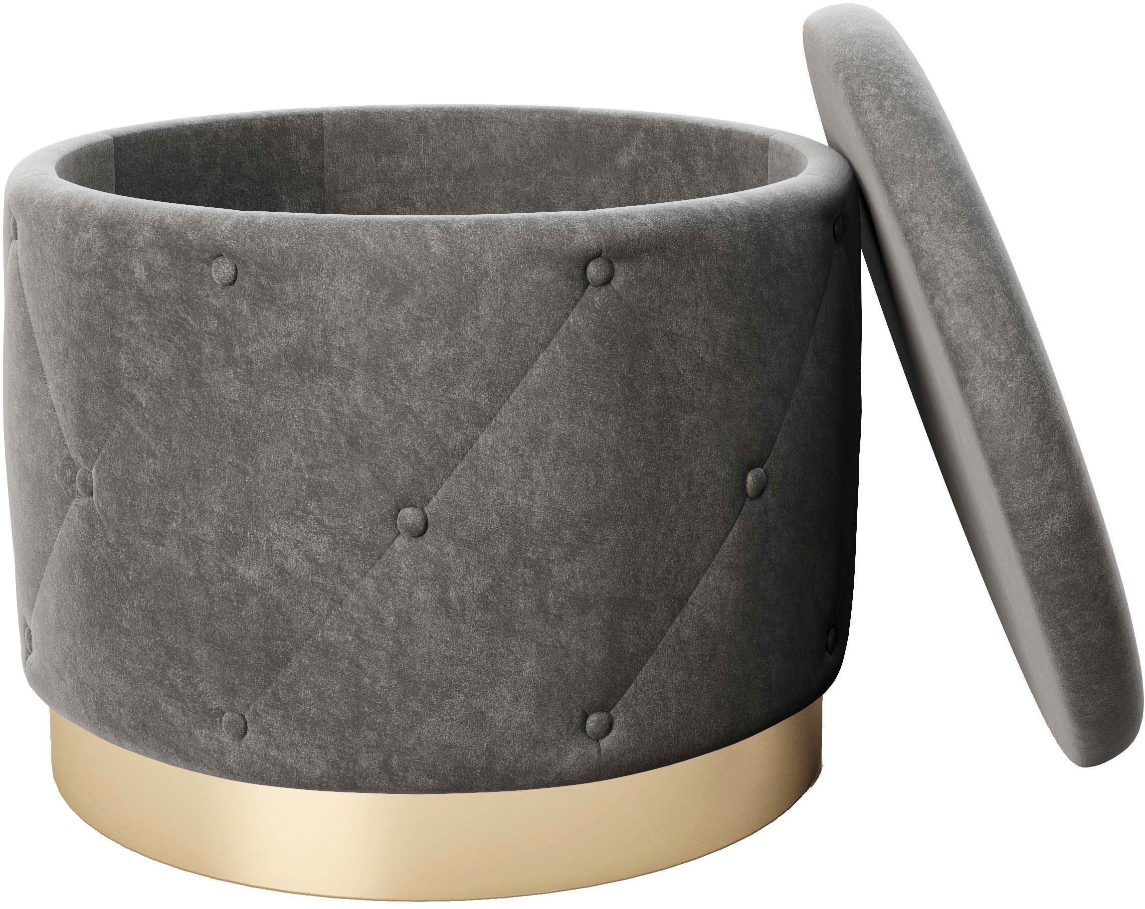 PLAYBOY Pouf "LIZ" Abnehmbarer Deckel, innen Stauraum für Decken, Kissen un günstig online kaufen