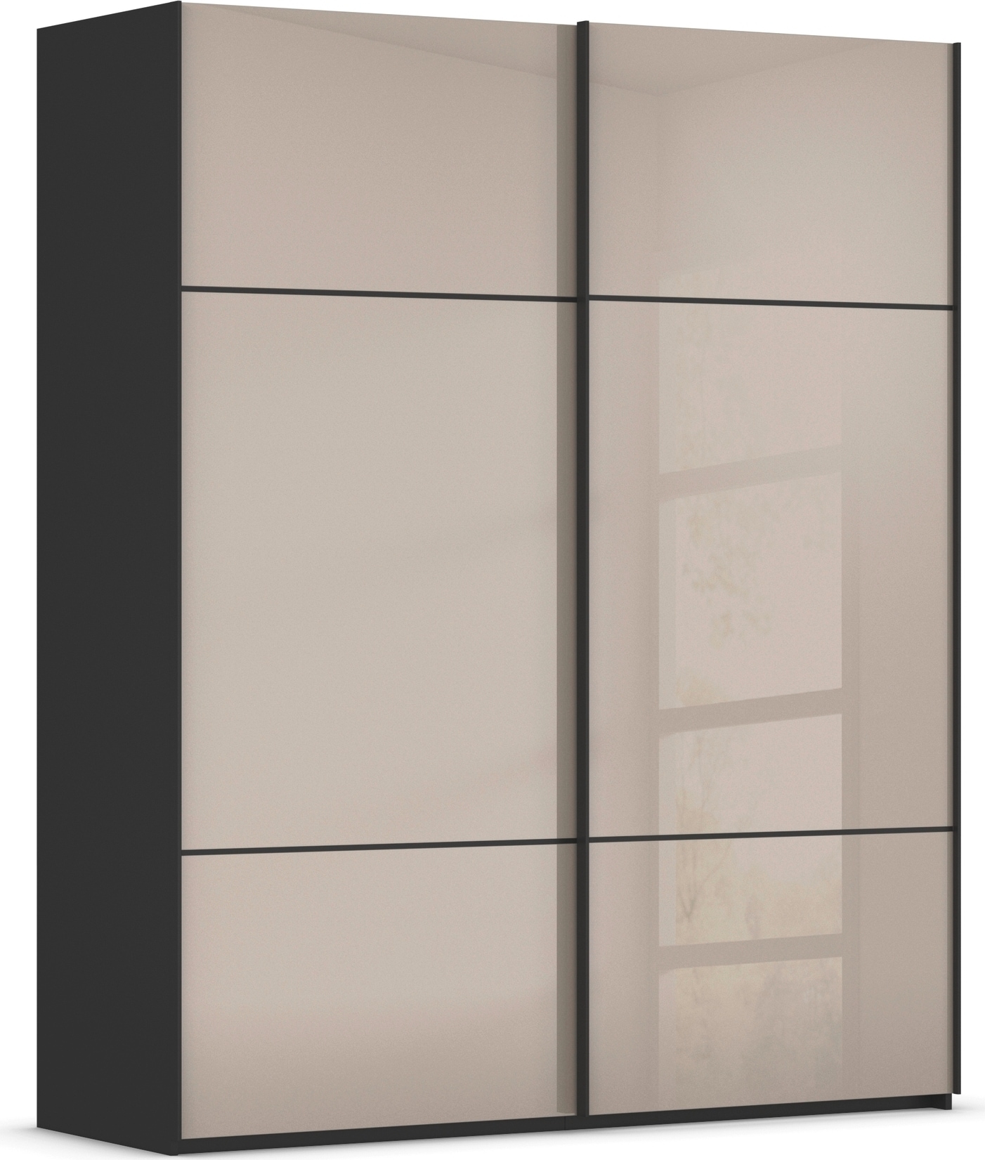 rauch "Kleiderschrank Schrank Garderobe Schlafzimmerschrank SCALE-TRIO" edle dreigeteilte Front mit 2 Zierleisten Glasfront MADE IN GERMANY