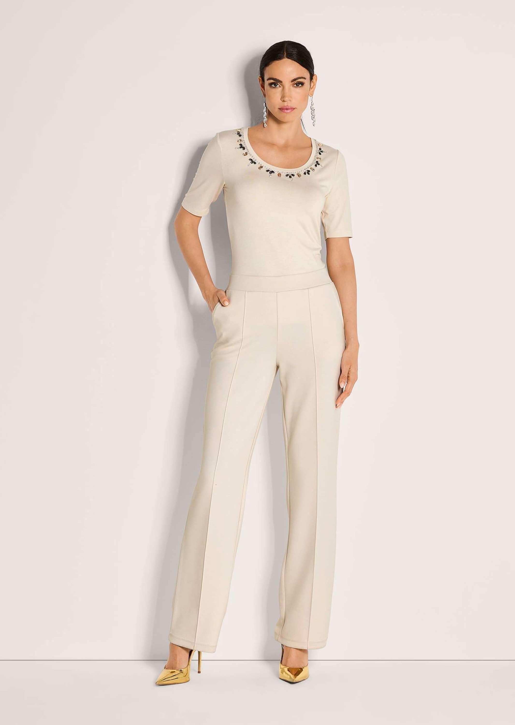 MADELEINE Jerseyhose »Jerseyhose Weite Schlupfhose mit Biesen«