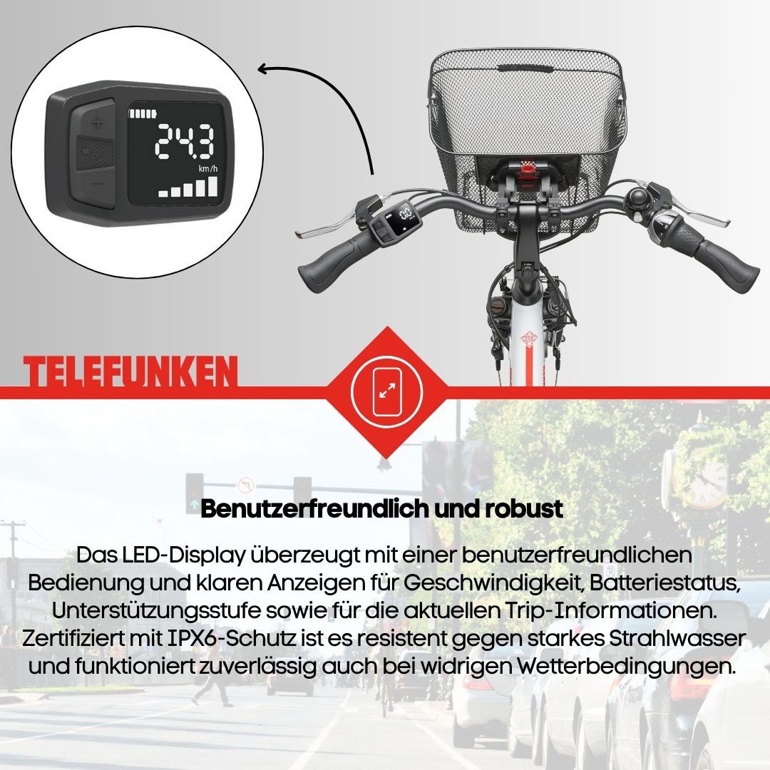 Telefunken E-Bike »Multitalent RC657«, 7 Gang, Shimano, Nexus, Frontmotor 250 W, Pedelec, Elektrofahrrad für Damen u. Herren