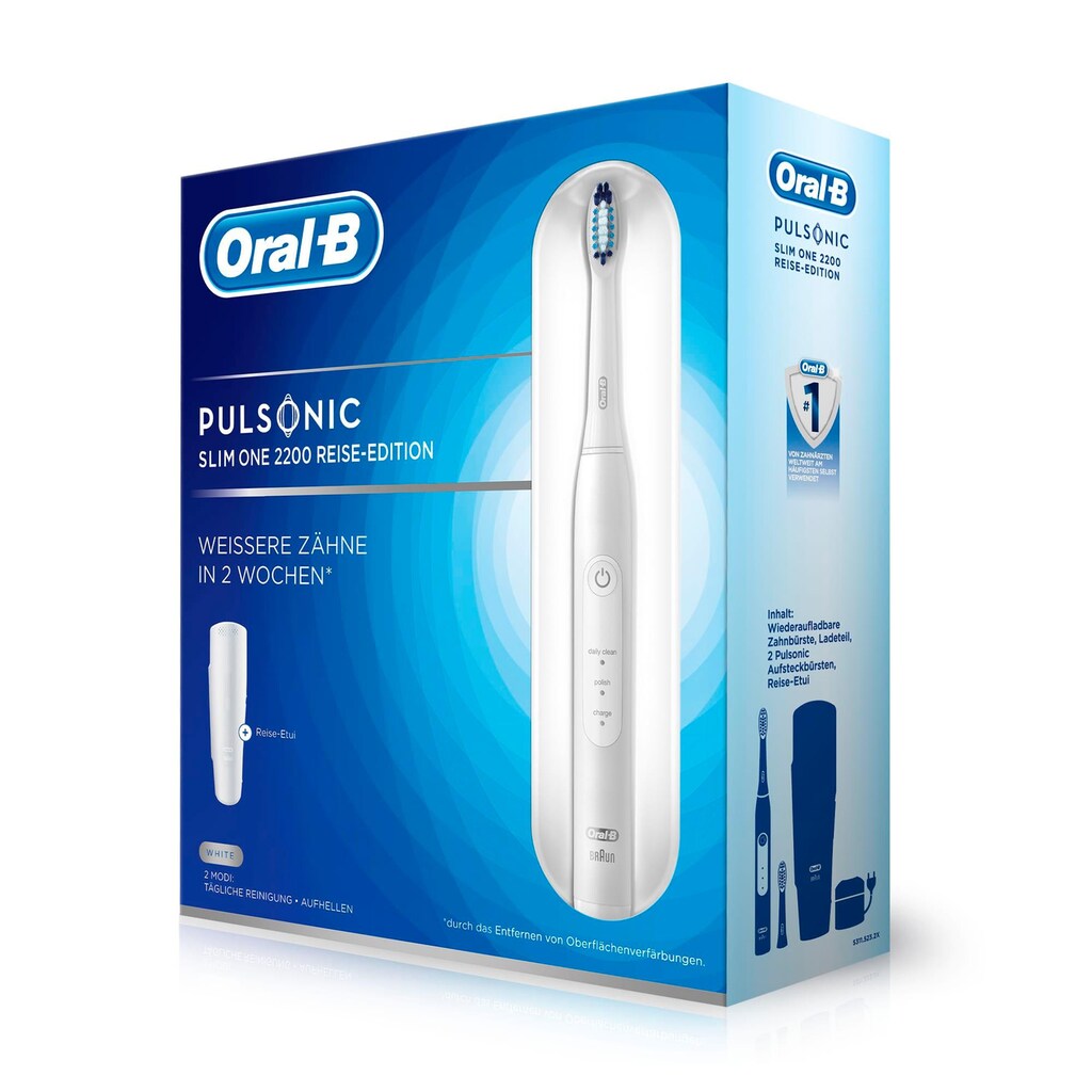 Oral B Schallzahnbürste »Pulsonic Slim One 2200«, 2 St. Aufsteckbürsten