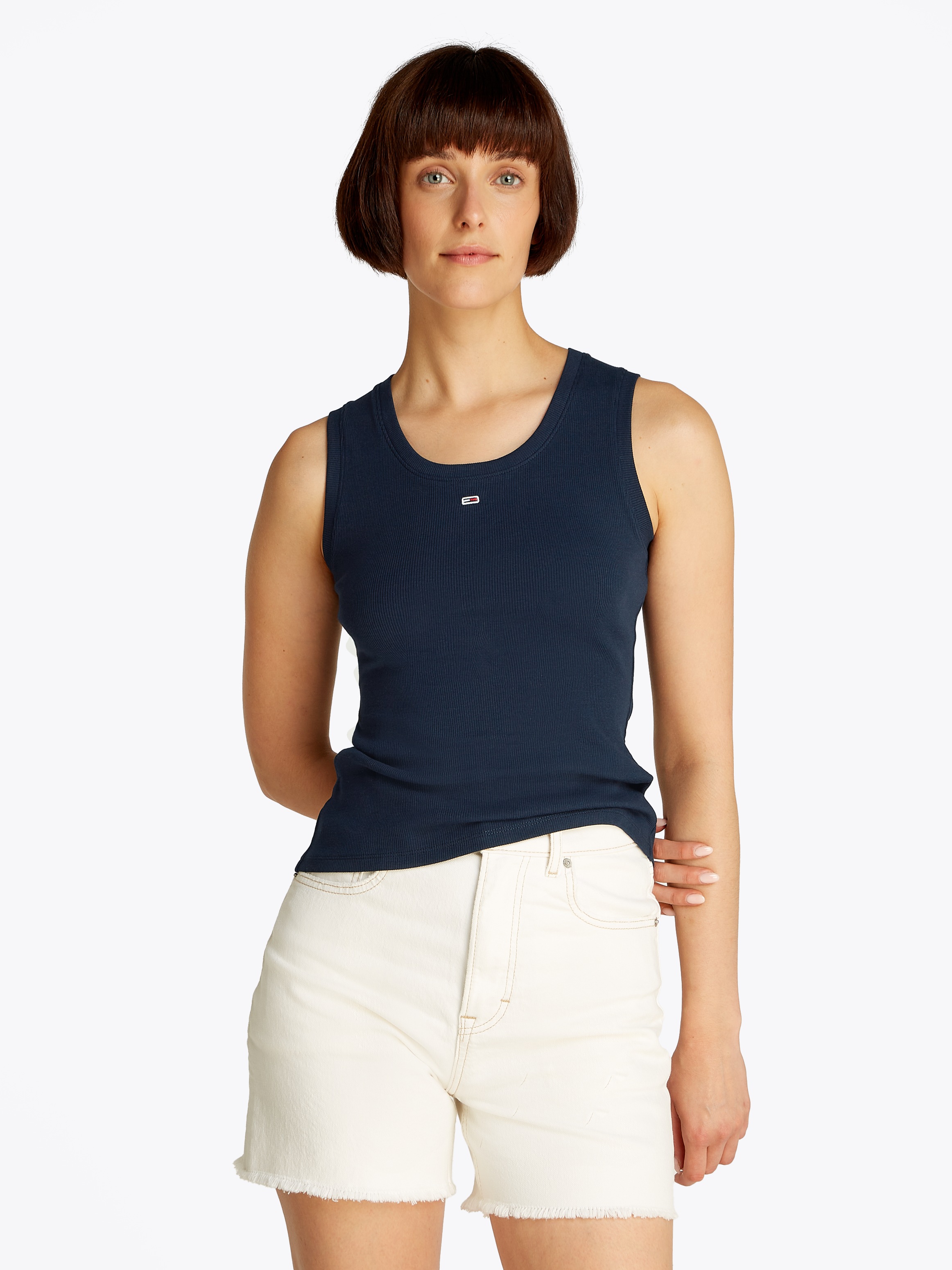 Tommy Jeans Tanktop "TJW ESSENTIAL RIB TANK EXT", mit Logostickerei