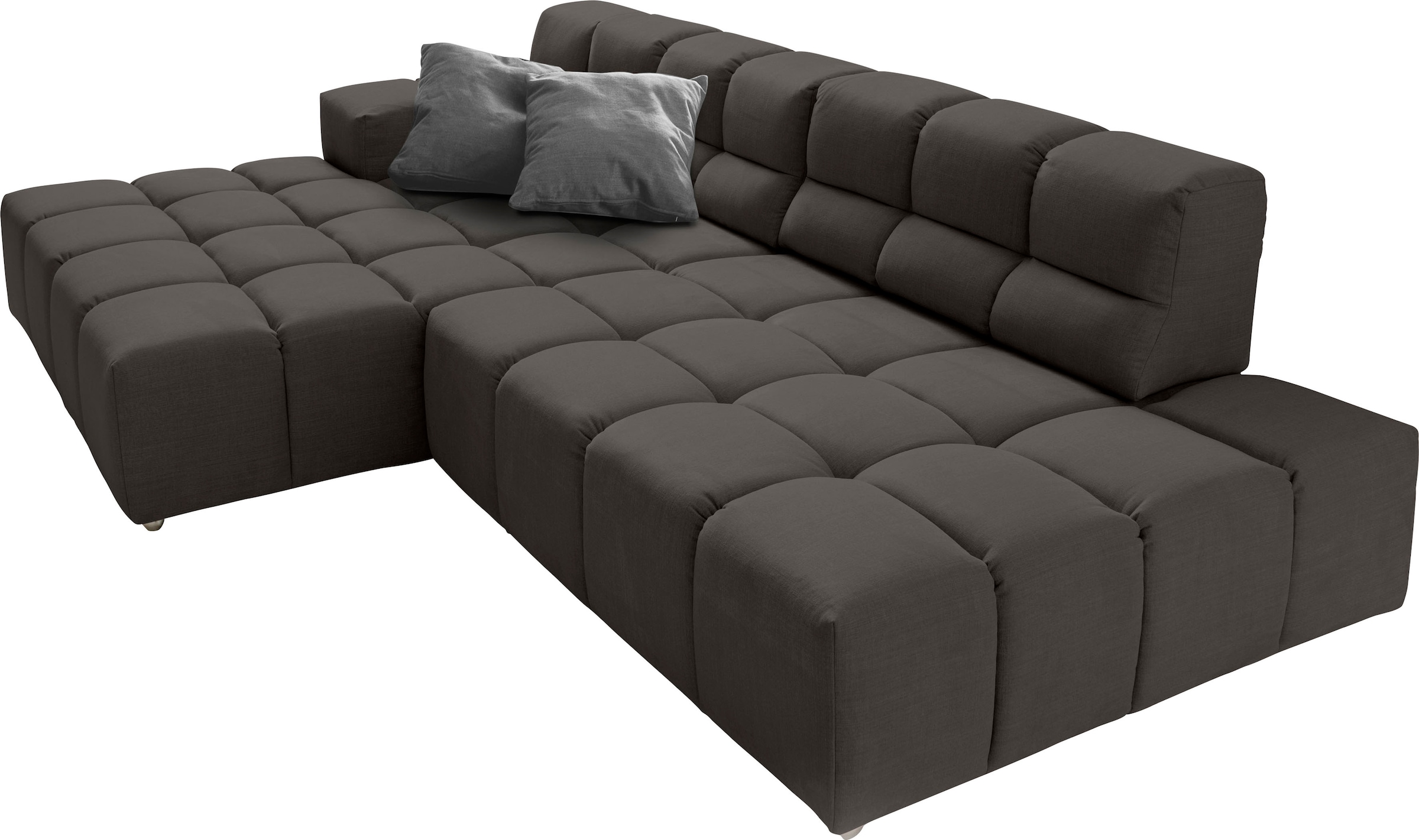 designwerk Ecksofa »Temple, Designsofa trifft hohen Sitzkomfort, L-Form«, Recamiere links oder rechts, mit Sitztiefenverstellung