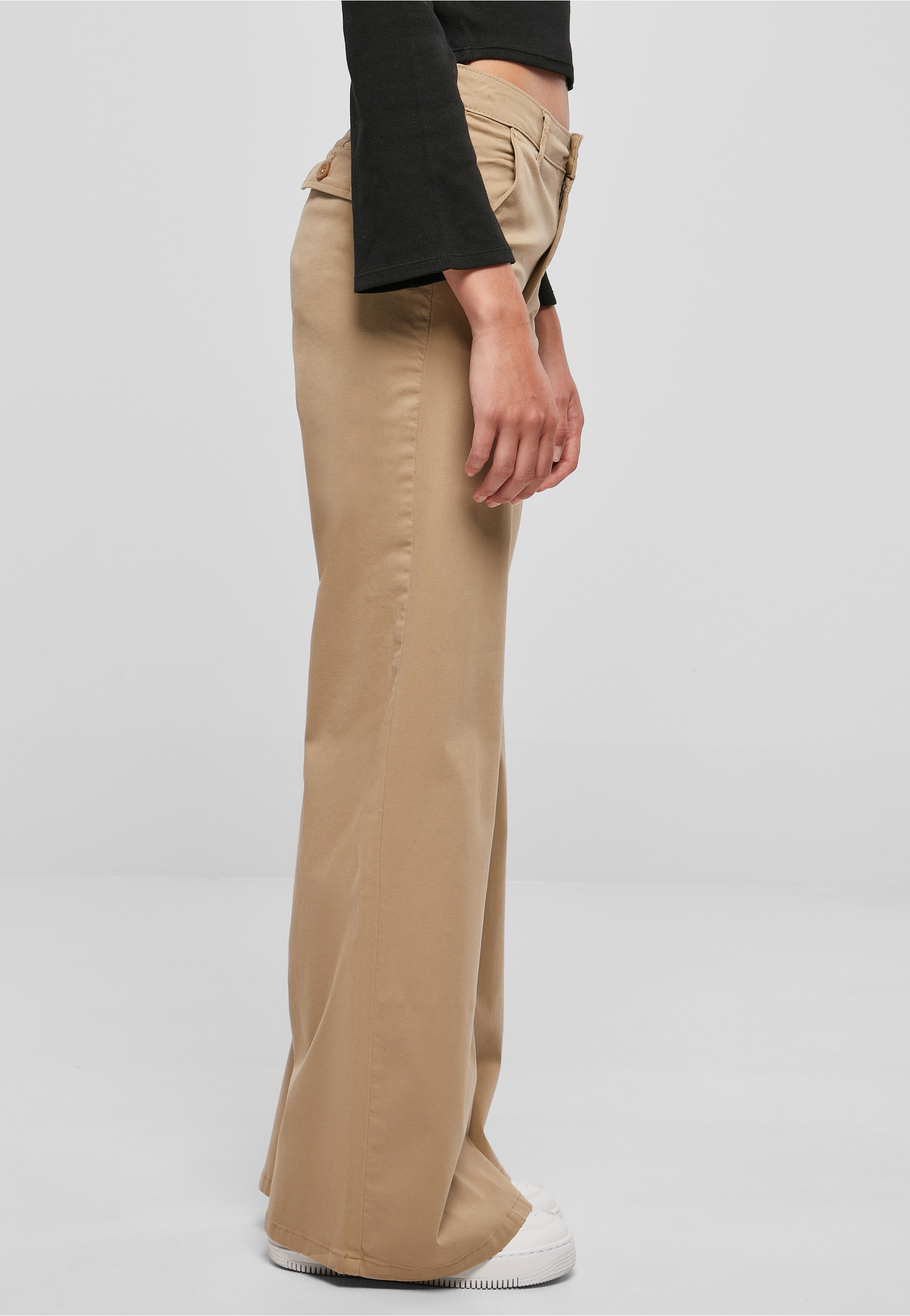 URBAN CLASSICS Chinos »Urban Classics Damen Ladies High Waist Wide Leg Chino Pants«
