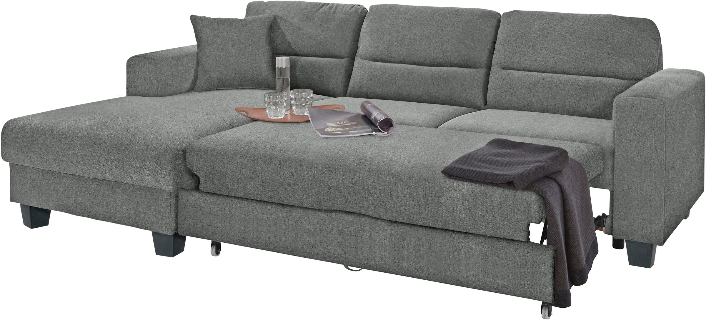 TRENDMANUFAKTUR Ecksofa »Chamber, zeitlos und modern, hoher Sitzkomfort, L-Form«, wahlweise mit Schlaffunktion