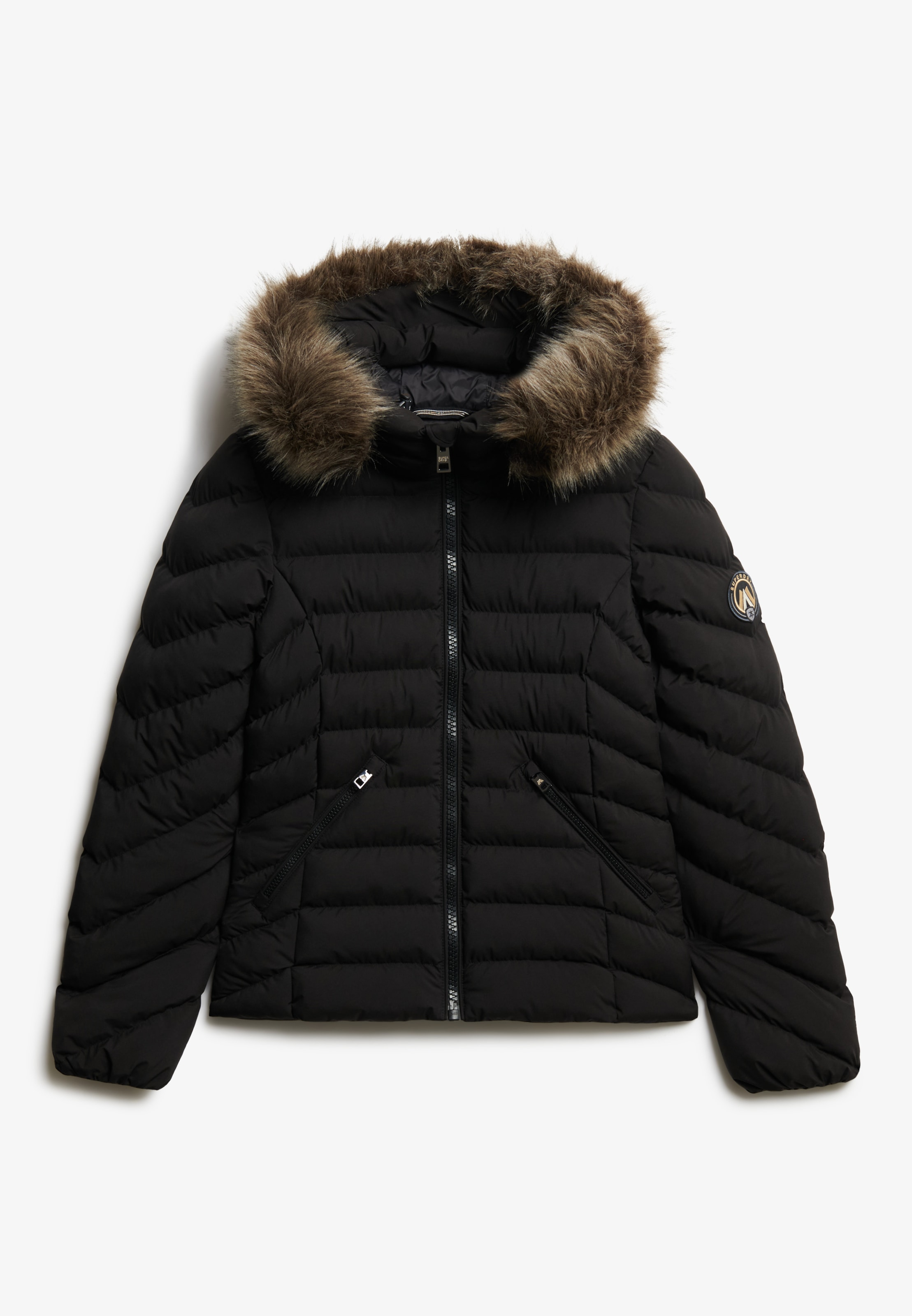Superdry Steppjacke »FUJI FAUX FUR HOOD PADDED JKT«, mit Kapuze