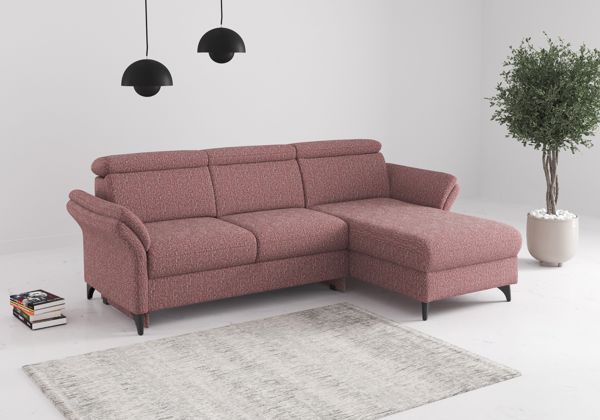 sit&more Ecksofa "Glendale, L-Form" inkl. Kopfteilverstellung, wahlweise mit Vorziehsitz und Bettkasten