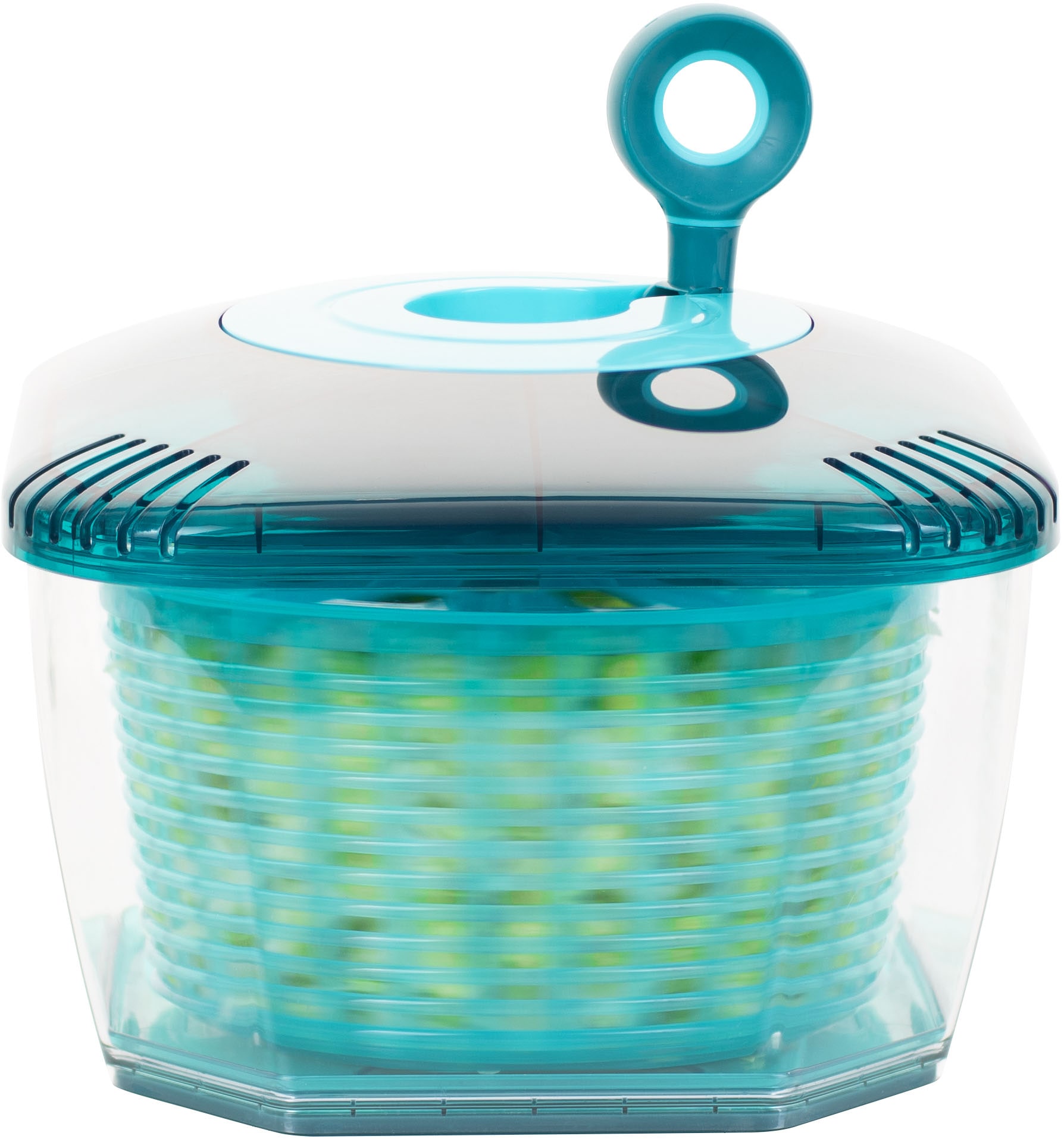 Genius Salatschleuder »Nicer Dicer Chef Pro Salatschleuder, Set 4-tlg.«, (Set, 4 tlg.), 4 in 1: Waschen, Schleudern, Abgießen und Servieren – alles in einem