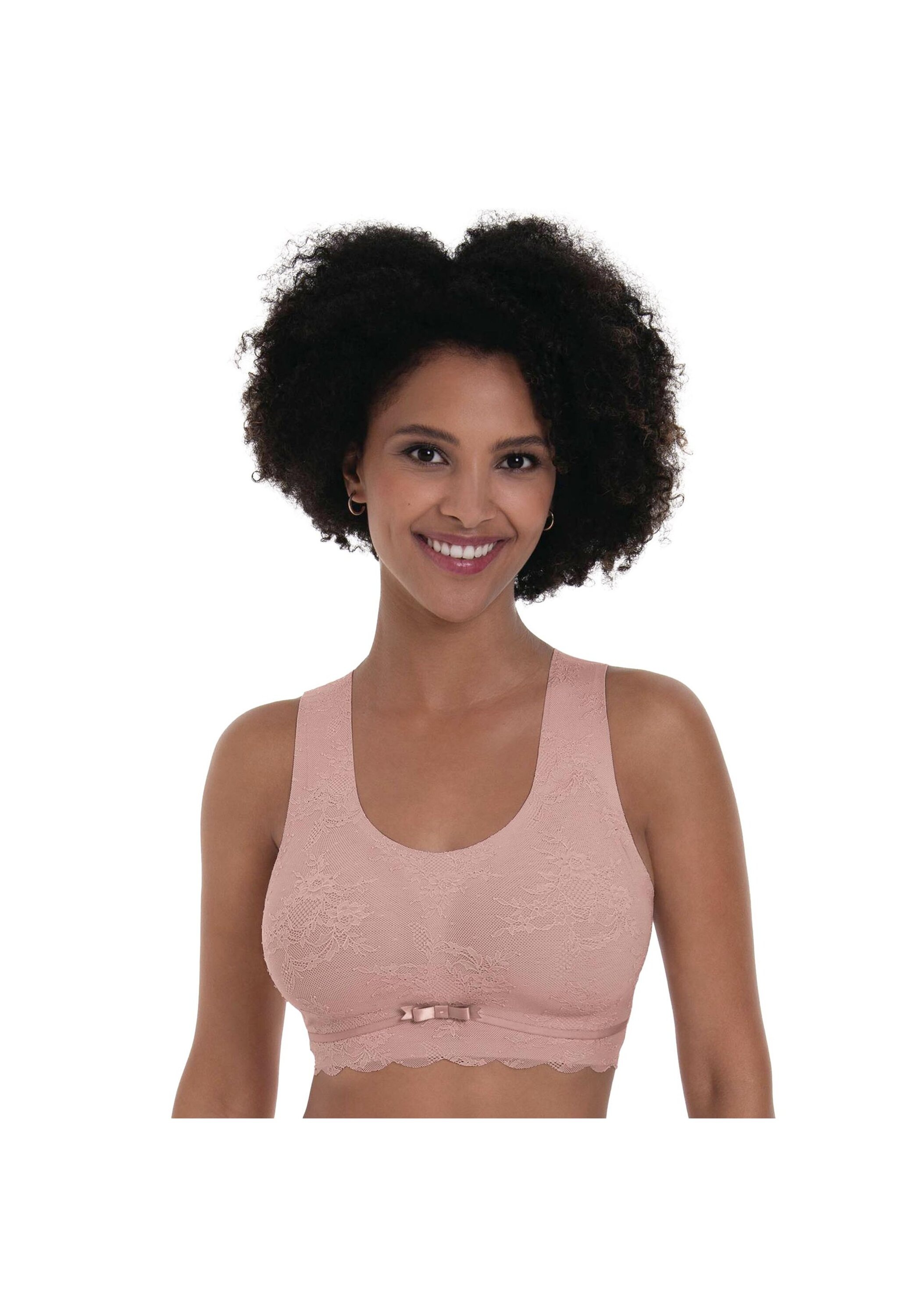 Bralette ANITA SINCE 1886 "Essential Lace", Damen, Gr. M, N-Gr, rosa (rosewood), Stoff, Obermaterial: 61% Polyamid, 39% Elasthan, Mesh, gemustert, unifarben, bequem, BHs Bralette, mit Spitze, herausnehmbare Schaumcups, feminin, atmungsaktiv 2
