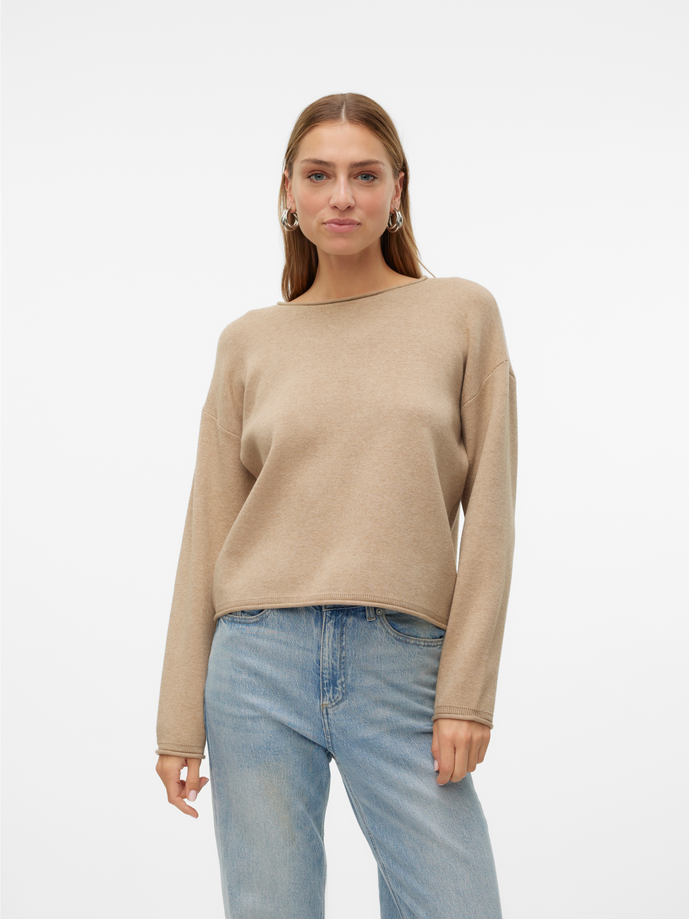 Vero Moda Strickpullover "VMGOLD ROLL LS O-NECK PULLOVER GA" günstig online kaufen