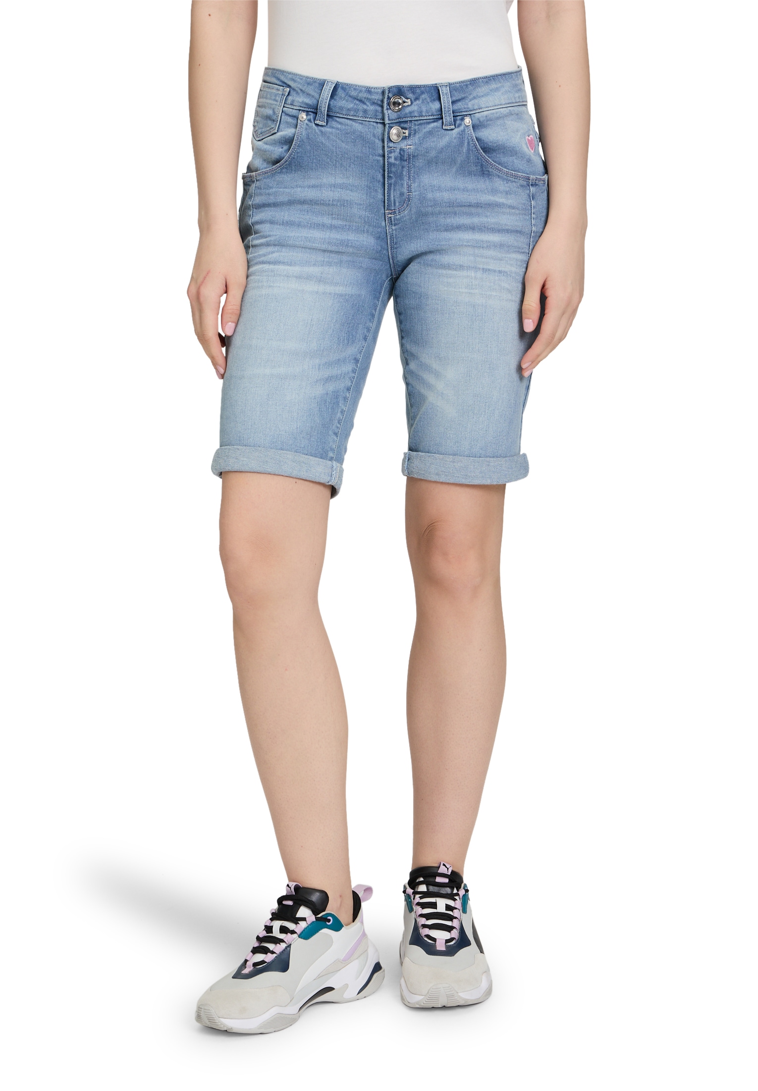 Cartoon Shorts "Cartoon Damen Jeans-Shorts mit Stickerei", Stickerei günstig online kaufen