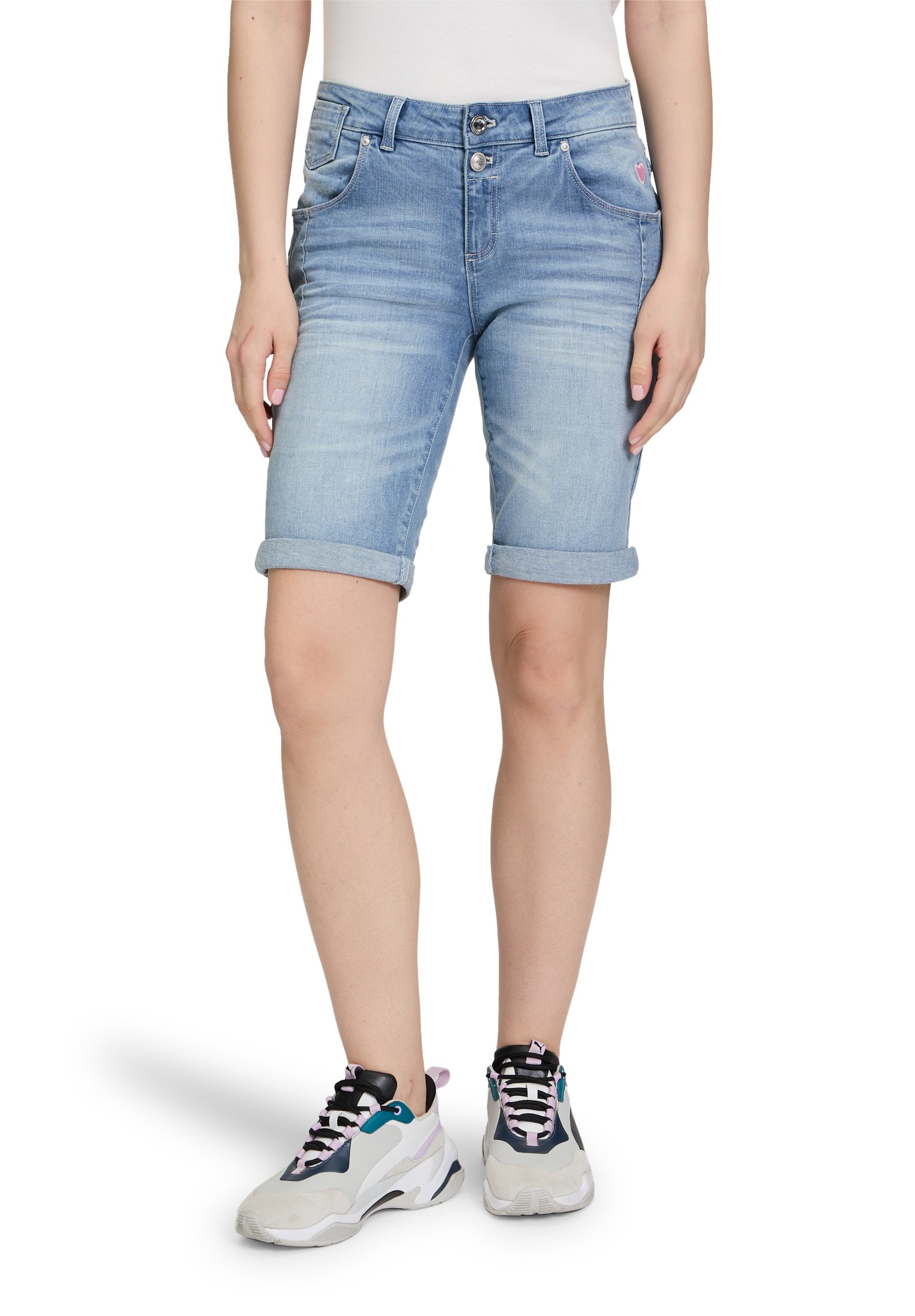 Cartoon Shorts "Damen Jeans-Shorts mit Stickerei" Stickerei günstig online kaufen