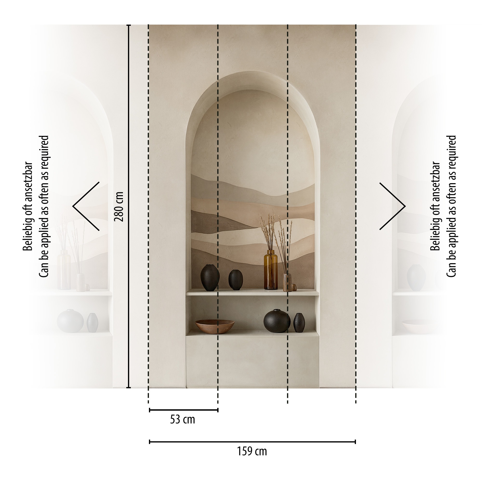 CosmoLiving by Cosmopolitan Vliestapete »Clay Mirage Fototapete erweiterbar« matt strukturiert 3D-Rundbogen mit natürlicher Tiefe