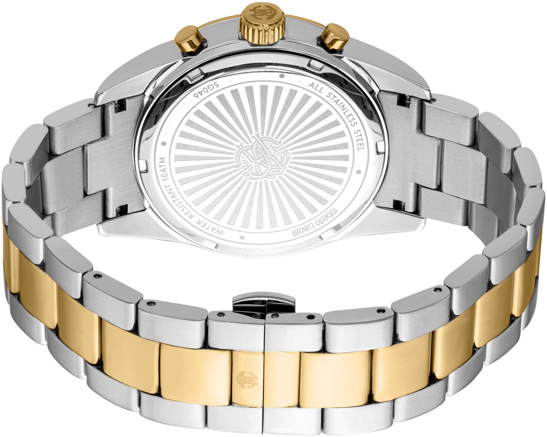 roberto cavalli Chronograph »Uomo Chrono«, Quarzuhr, Armbanduhr, Herrenuhr, Edelstahlarmband, analog, Tag