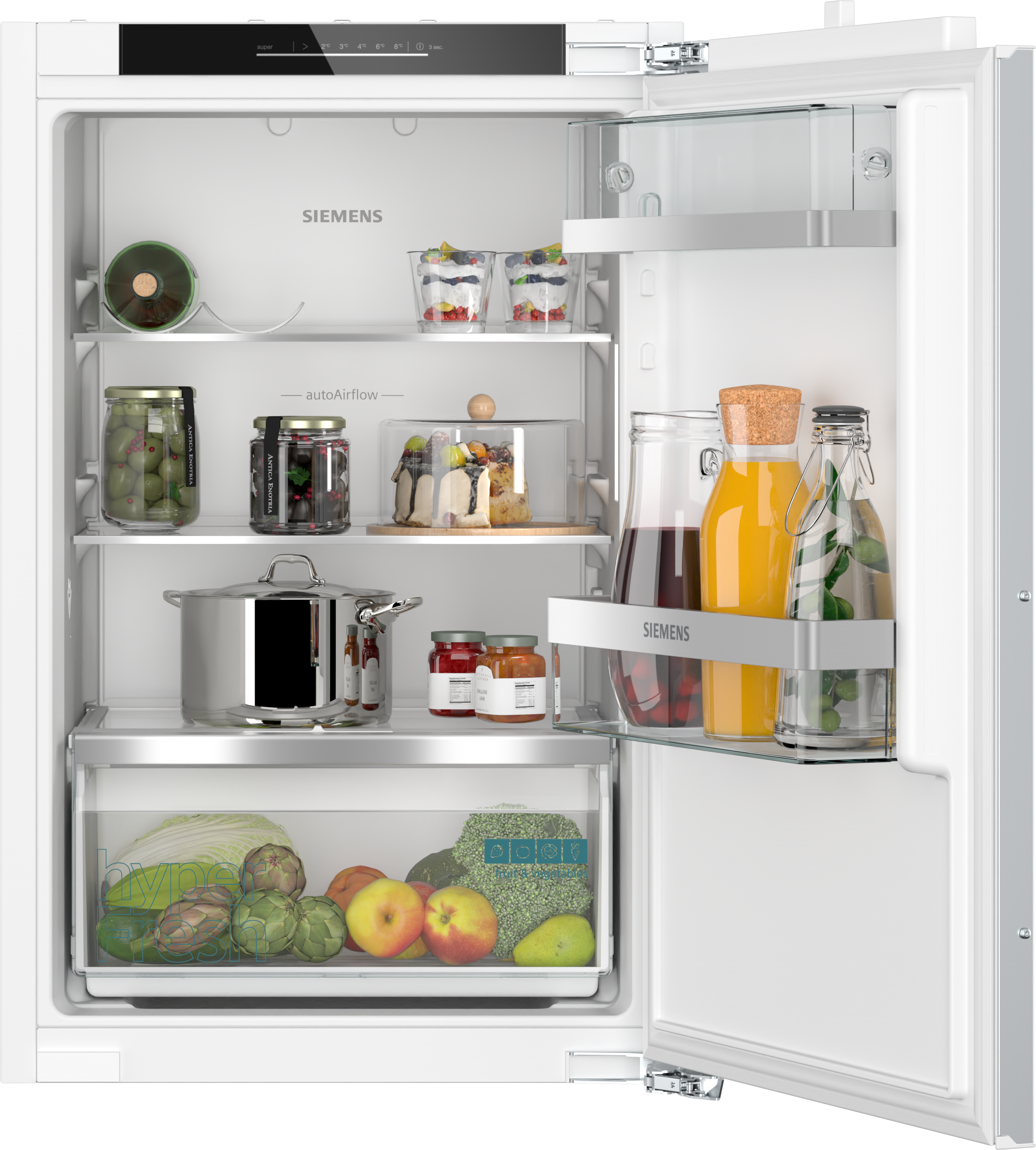 SIEMENS Einbaukühlschrank "KI21RADD1", Rechtsanschlag, wechselbar, silber, Kühlschränke