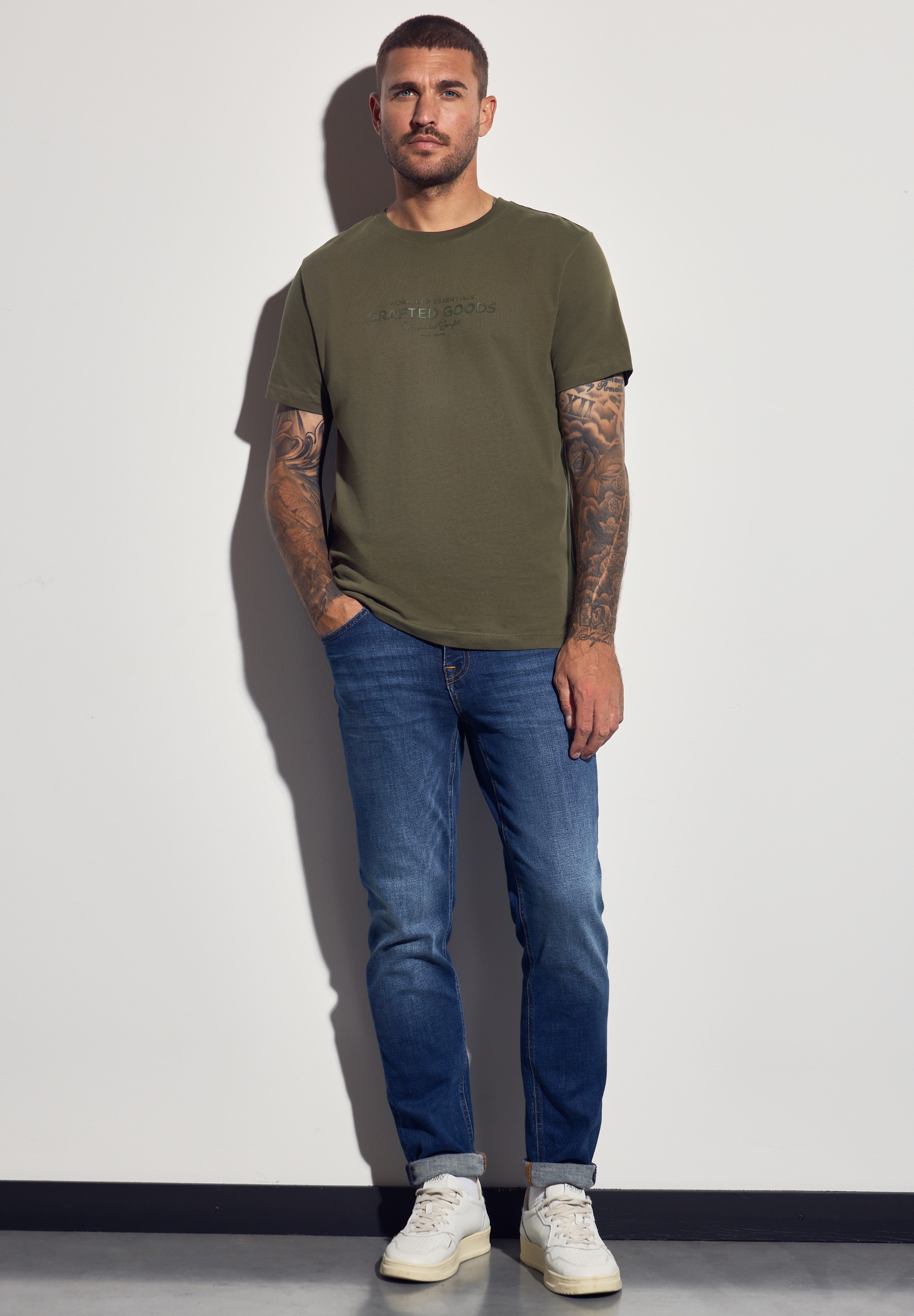 STREET ONE MEN T-Shirt aus reiner Baumwolle