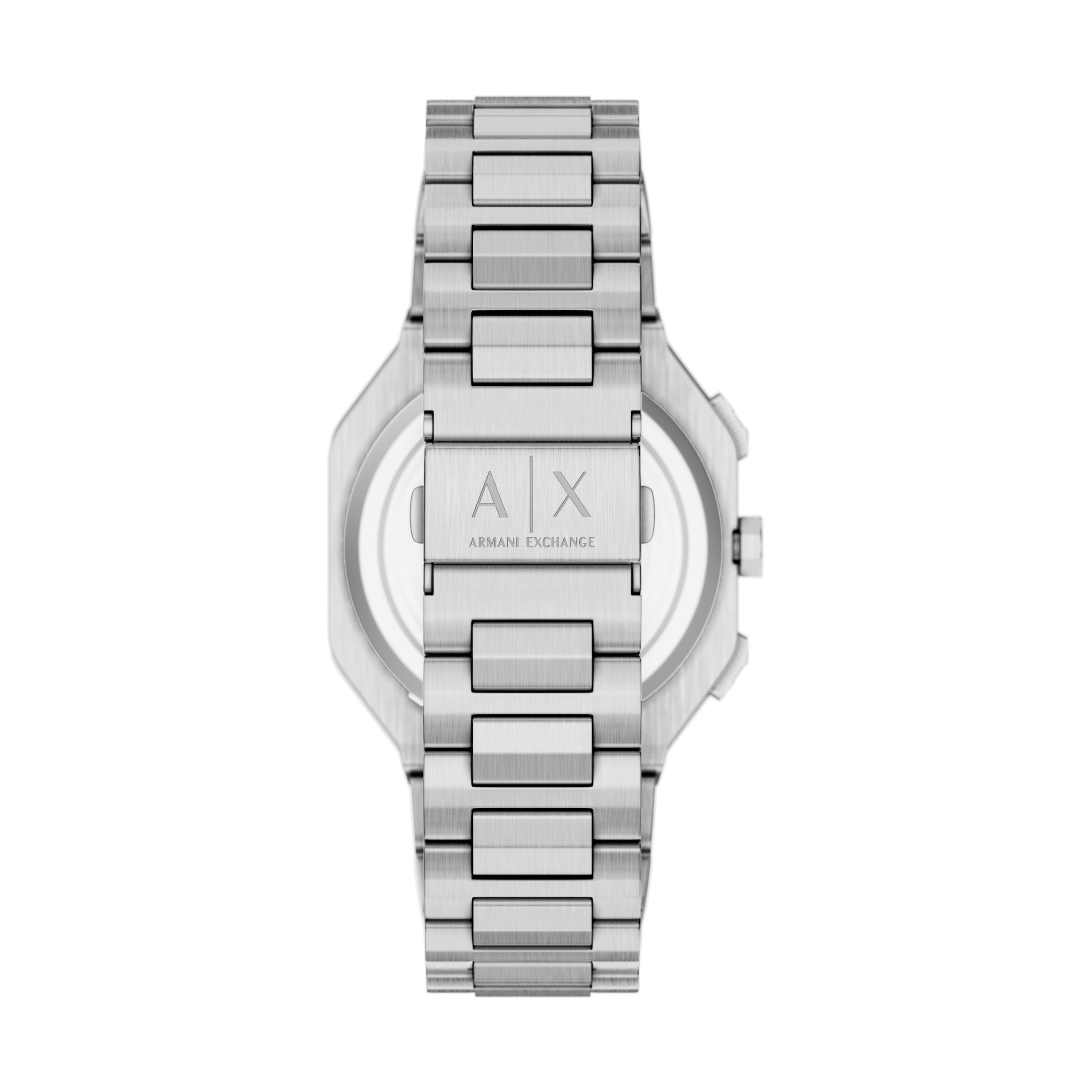 ARMANI EXCHANGE Quarzuhr Armbanduhr, Edelstahlarmband, analog, Tag, Dualzeit