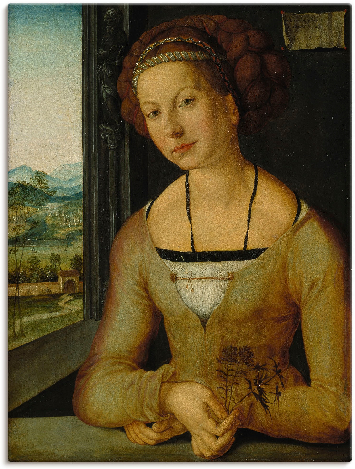 Artland Leinwandbild "Bildnis der Fürlegerin", Frau, (1 St.), auf Keilrahmen gespannt