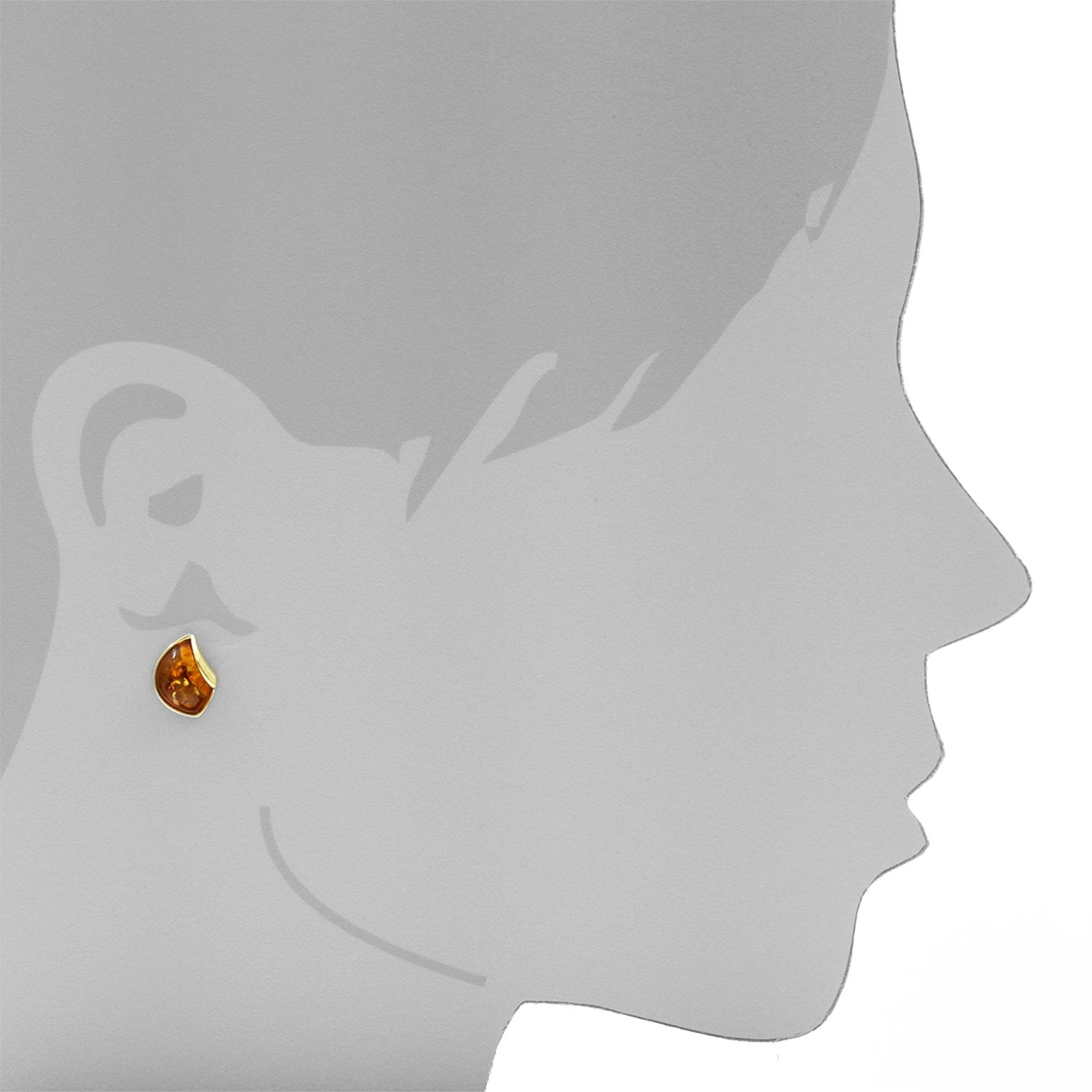 OSTSEE-SCHMUCK Paar Ohrstecker »- Jula - Gold 333/000 - Bernstein«