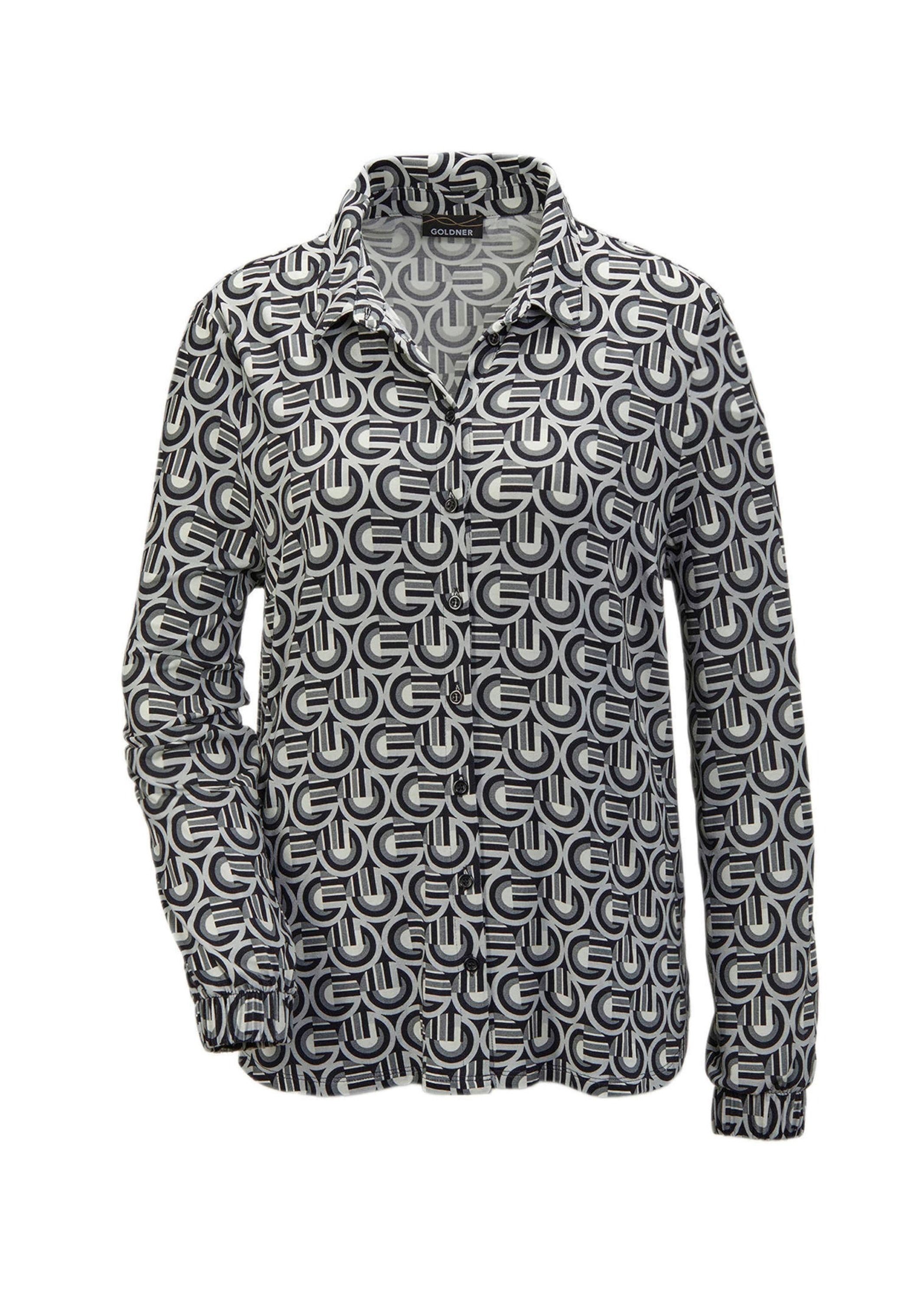 GOLDNER Hemdbluse "Ausdrucksstarke Jerseybluse mit Stretchanteil" Ohne günstig online kaufen