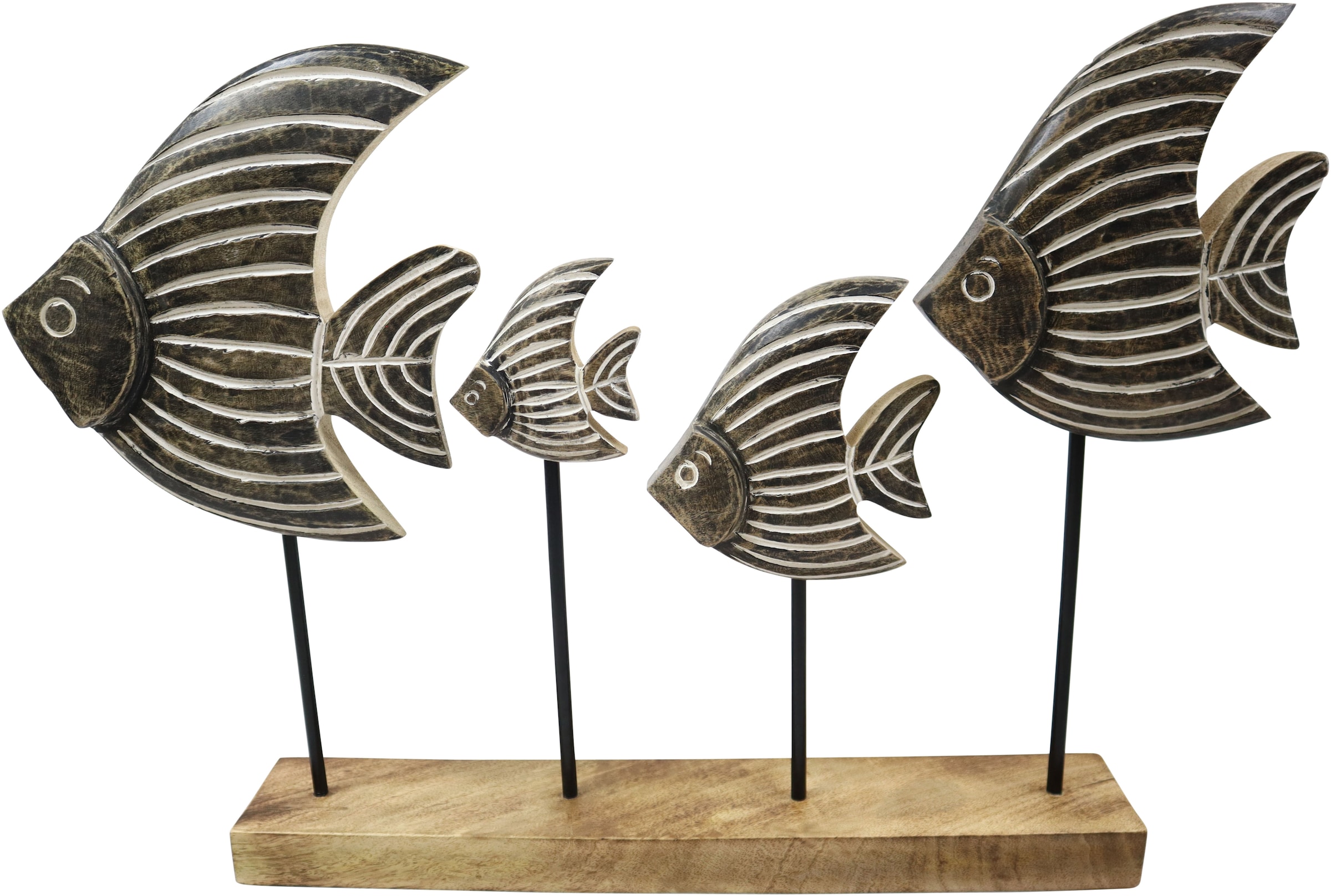 AM Design Dekofigur "Fischschwarm aus Mangoholz und Metall", handgefertigte günstig online kaufen