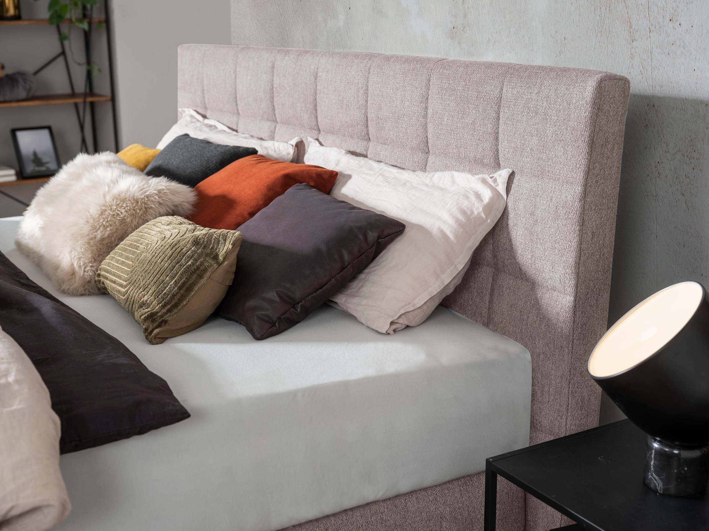 alina Boxspringbett »Edera«, Doppelbett wahlweise mit Topper, Liegefläche 180x200 cm, mit Steppung