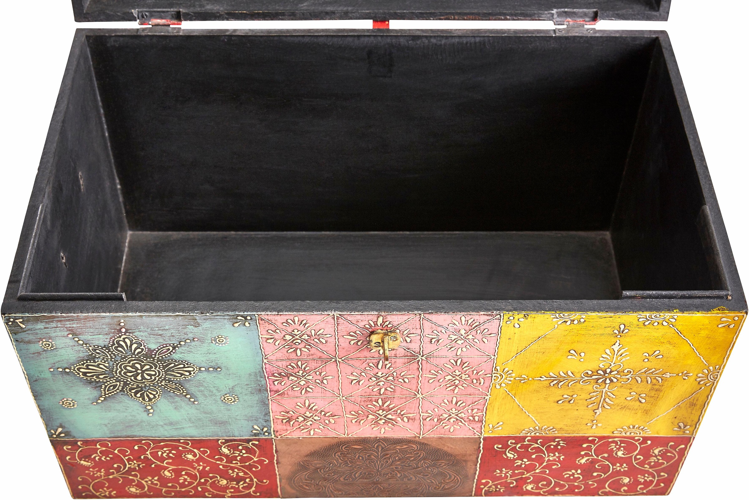 Home affaire Truhe »Vivek«, handbemalt, mit Metallverschluss