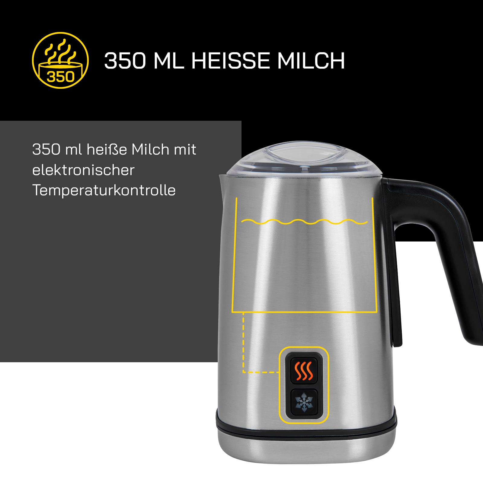 Gutfels Milchaufschäumer »MILK 5010«, 500 W, 350 ml Edelstahlbehälter