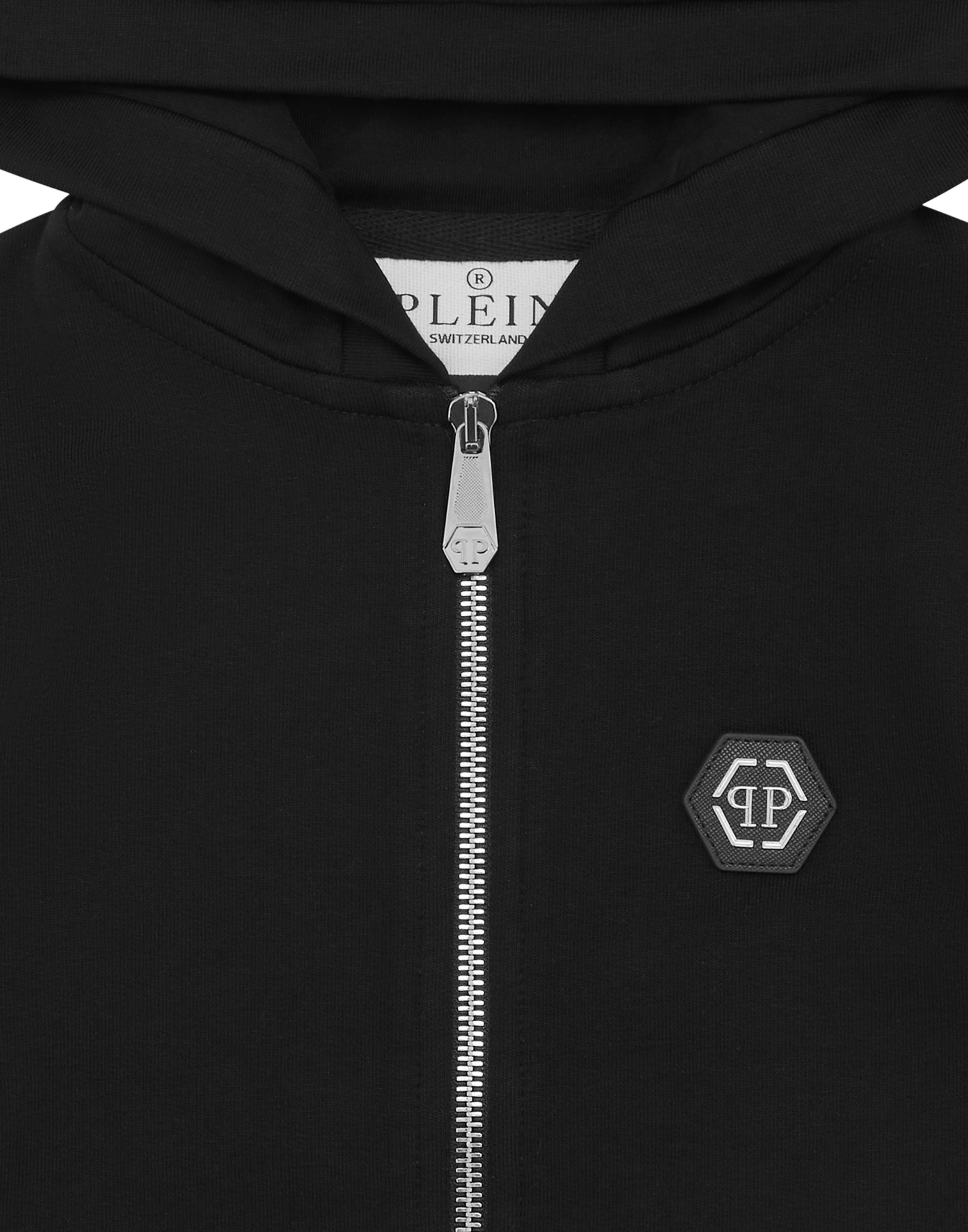 Kapuzensweatjacke PHILIPP PLEIN "Teddy", Jungen, Gr. 12, 02, schwarz, Obermaterial: 5% Elasthan, 95% Baumwolle, Sweatjacken 2
