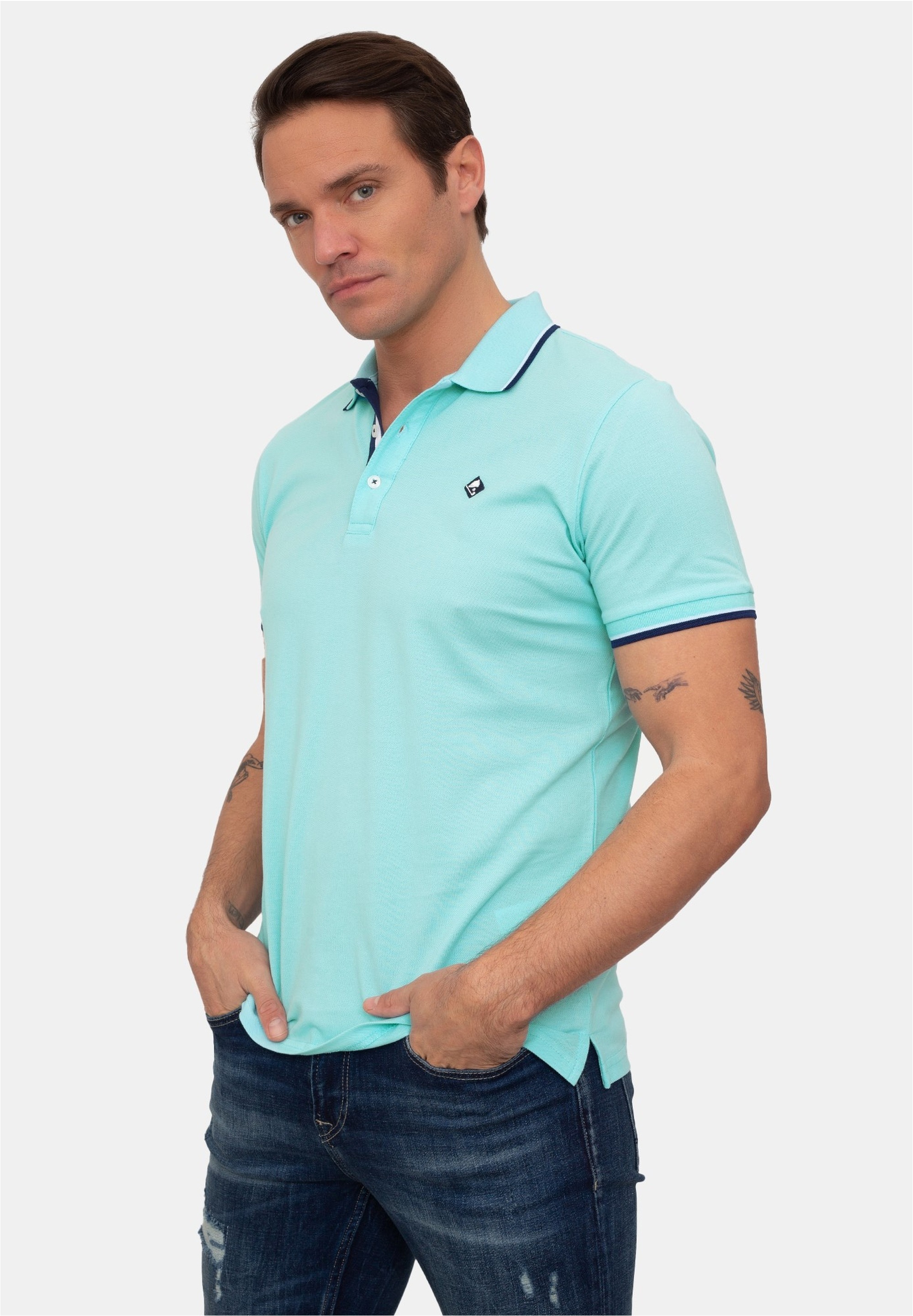 SIR RAYMOND TAILOR Poloshirt, mit klassischem Kragen und kurzer Knopfleiste