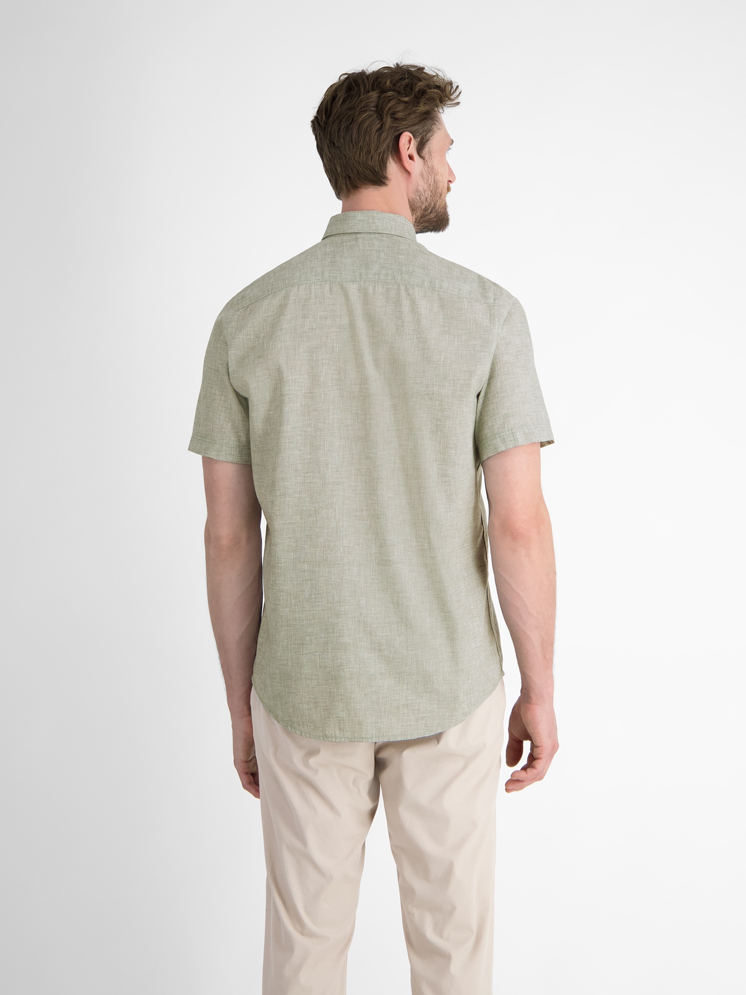 LERROS Kurzarmhemd "LERROS Kurzarmhemd mit verdecktem Button-down-Kragen" günstig online kaufen