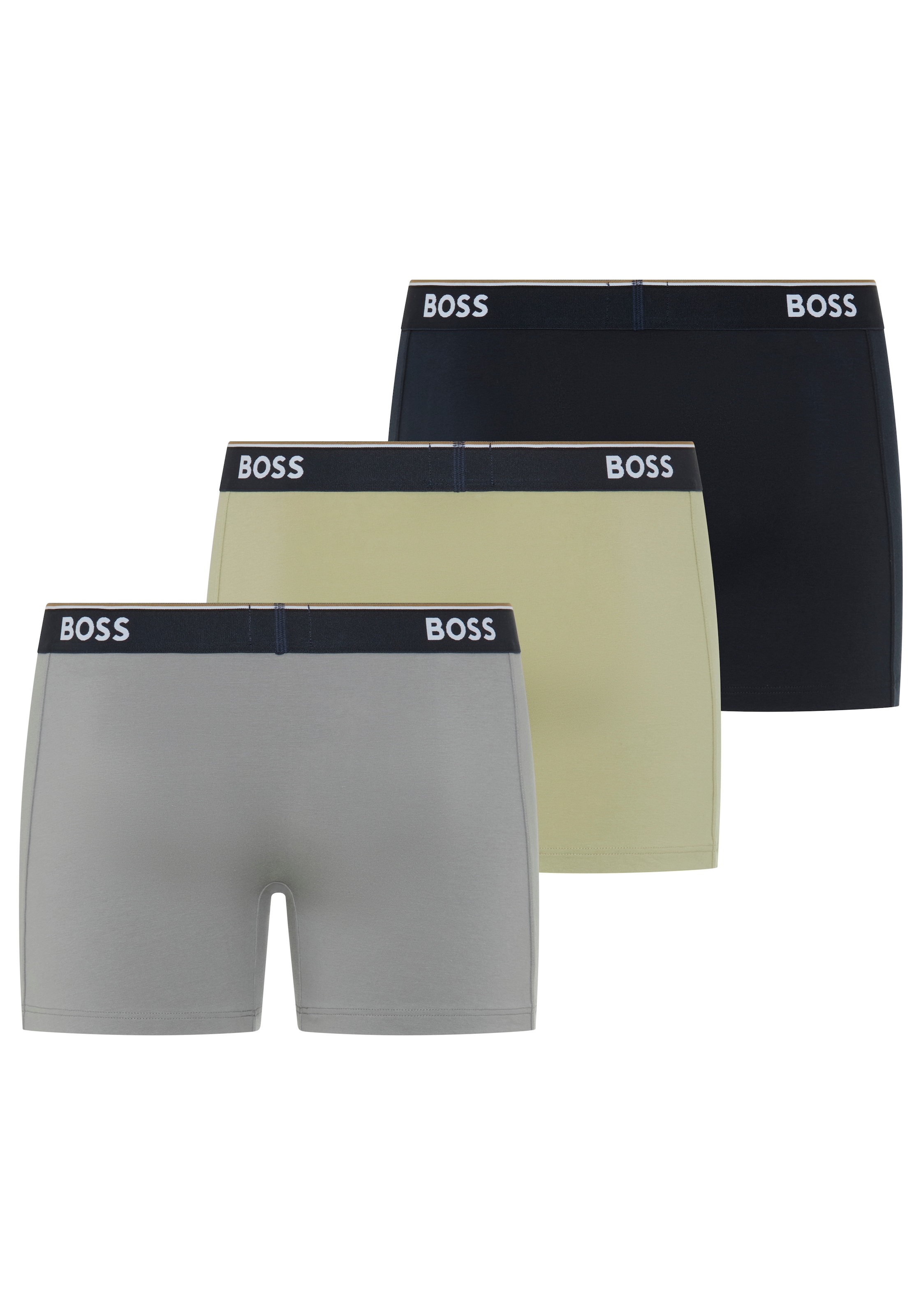 BOSS Boxershorts Packung, 3 Stk. aus bequemer Stretch-Baumwolle, körpernah, mittlere Bundhöhe